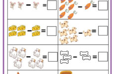 Subtract With Objects – K12 Math Worksheets with Basic Subtraction With Pictures Worksheet