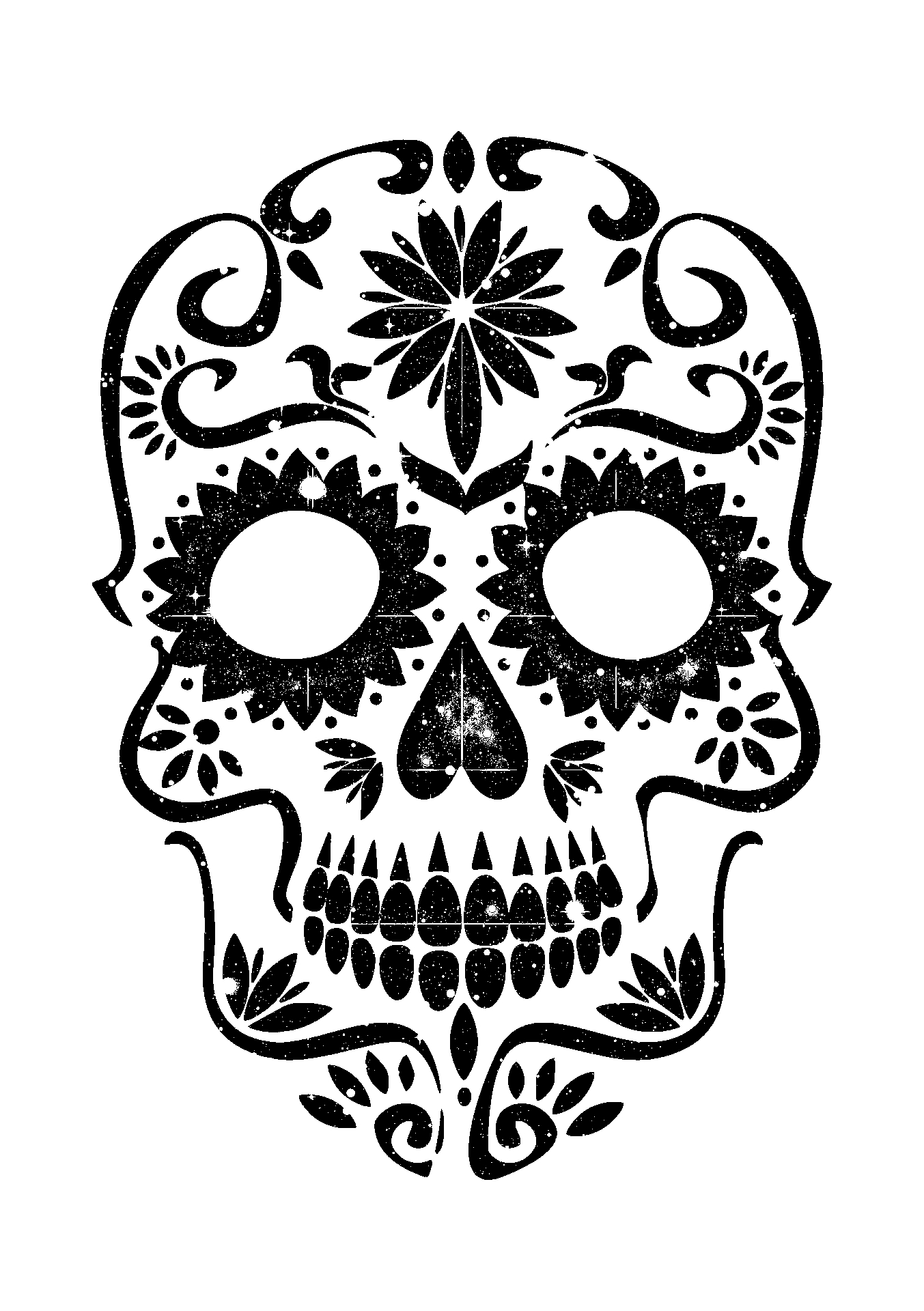 Sugar Skull Pumpkin Tutorial - News with Printable Cut Out Skull Stencil