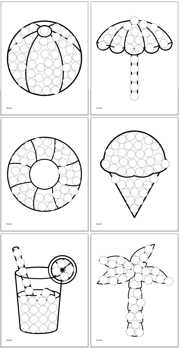 Summer Do A Dot Marker Free Printables - The Artisan Life with regard to Do a Dot Art Printables Free