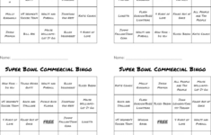 Super Bowl Commercial Bingo – Wordmint regarding Super Bowl Commercial Bingo Cards