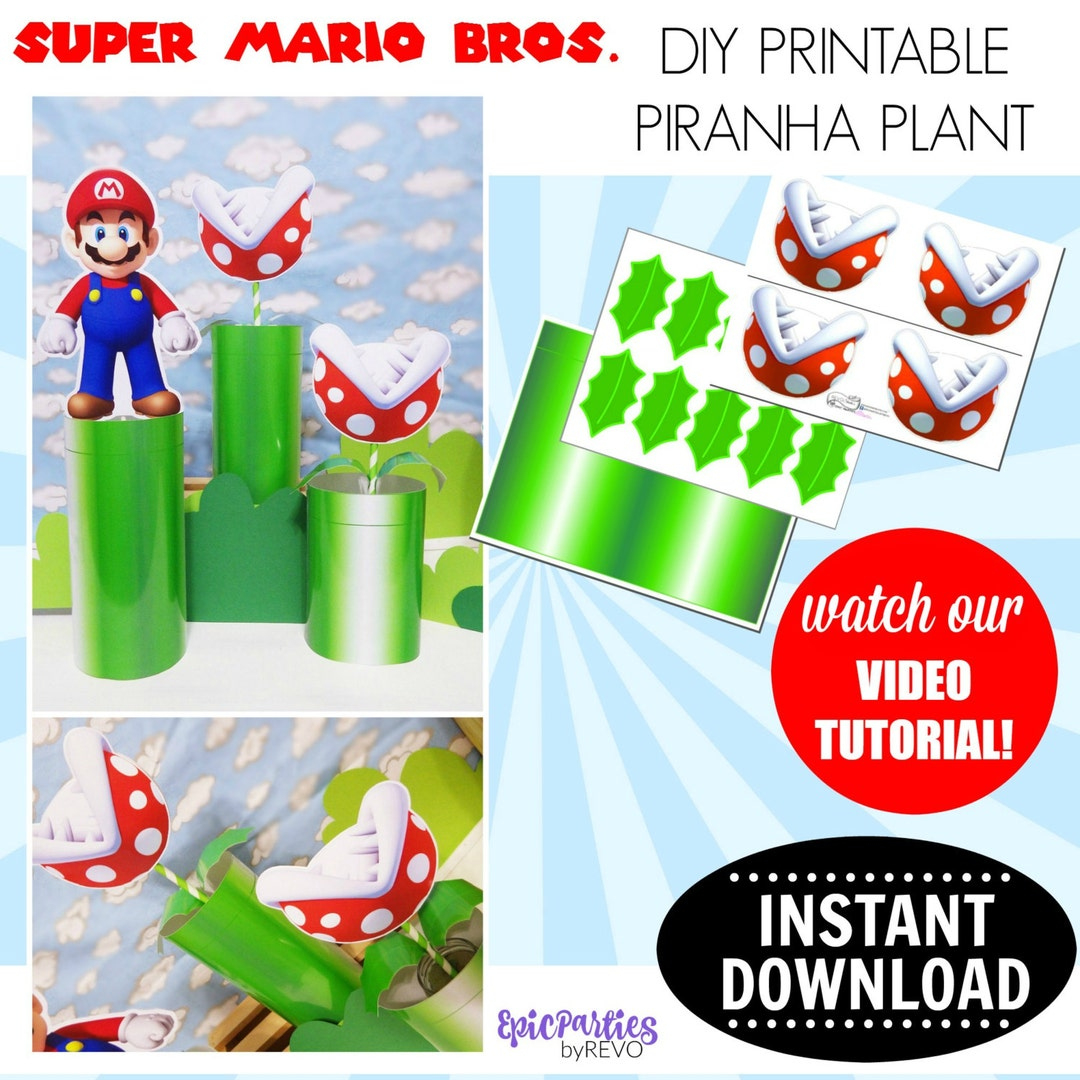 Super Mario Bros. Printable Piranha Plant Mario Birthday Printable inside Printable Super Mario Piranha Plant