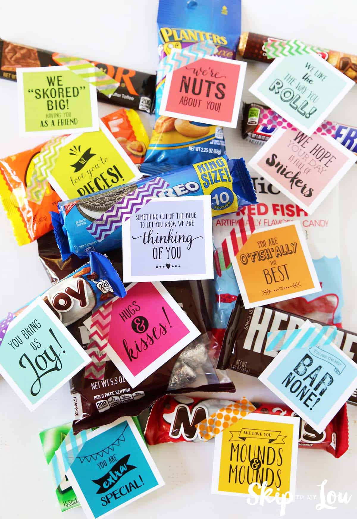 Super Sweet Care Package With Free Printable Gift Tags within Free Printable Candy Bar Sayings