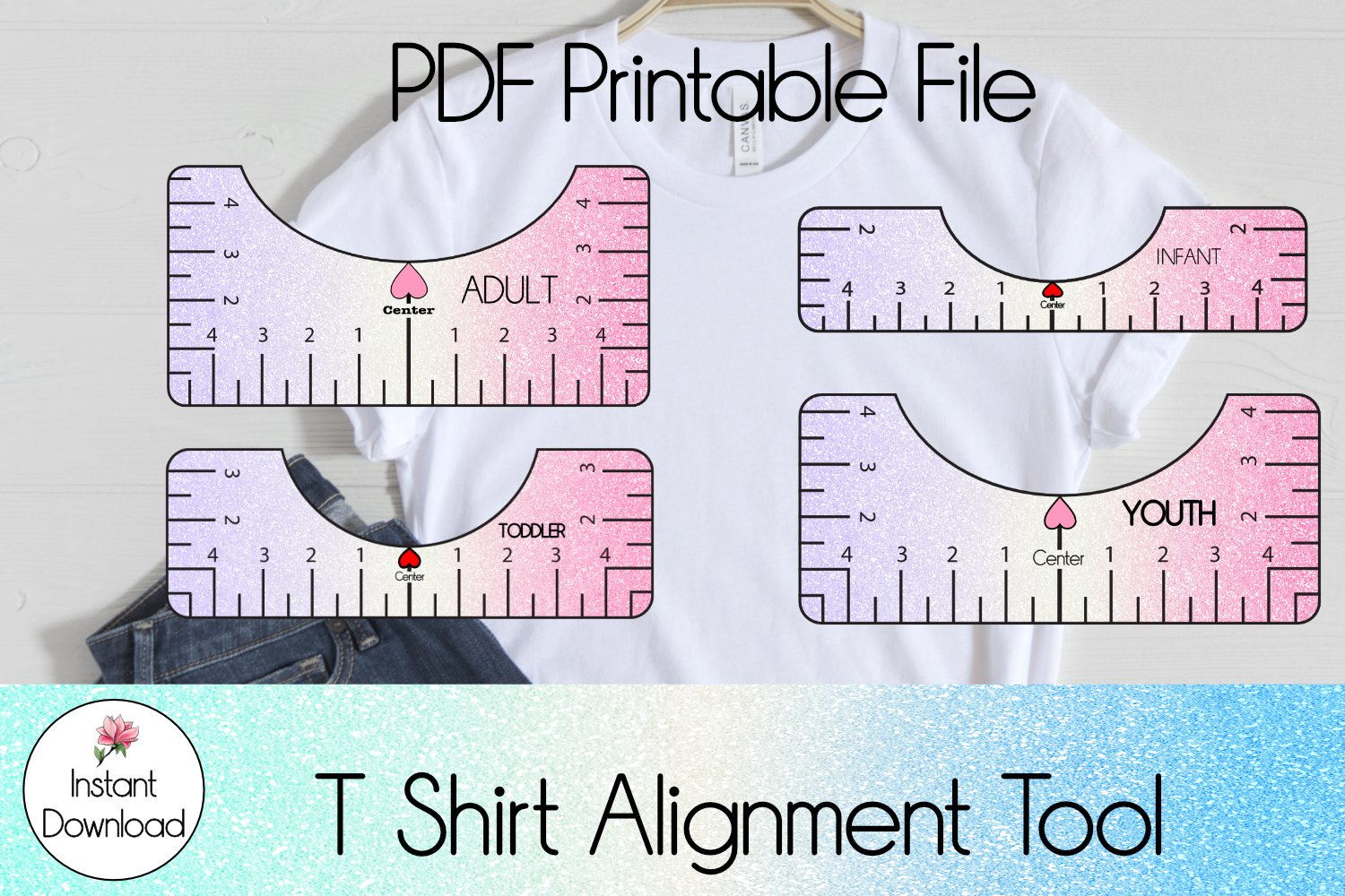 T Shirt Alignment Tool, Tshirt Ruler Png, Pdf throughout Printable T Shirt Ruler Svg Free