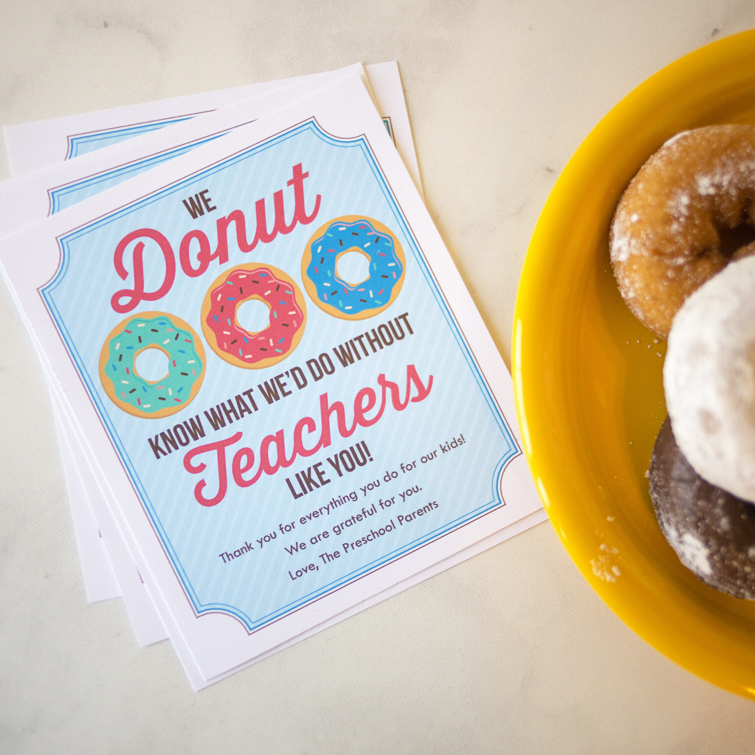 Teacher Appreciation Week Ideas With Printables - Sara Luke Creative for Donut Teacher Appreciation Free Printable