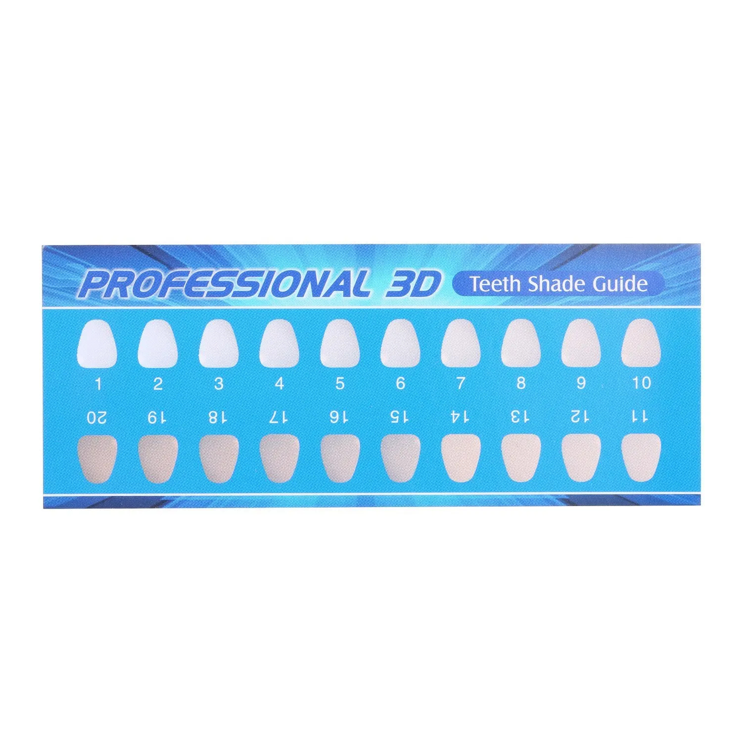 Teeth Shade Guide Paper 20 Colors Teeth Whitening Chart Für with Printable Tooth Shade Chart