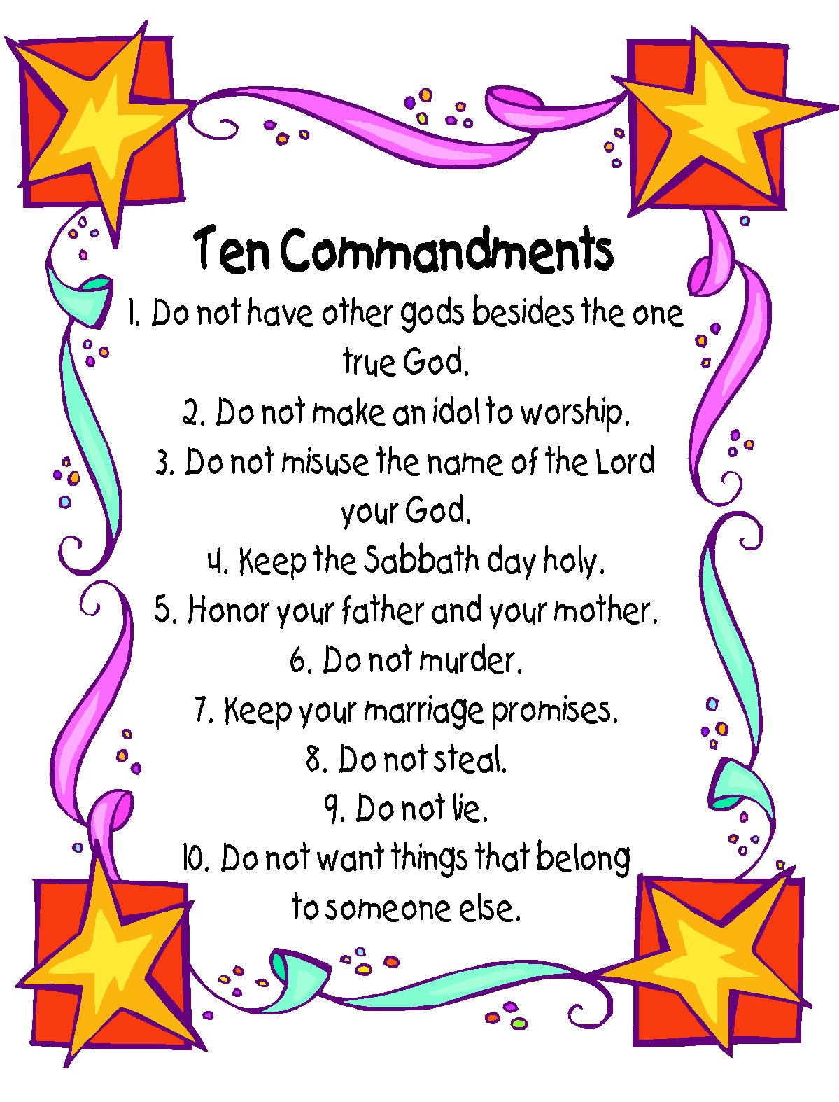 Ten Commandments Poster | Please Visit Kathyahutto within Free Printable 10 Commandments For Preschoolers