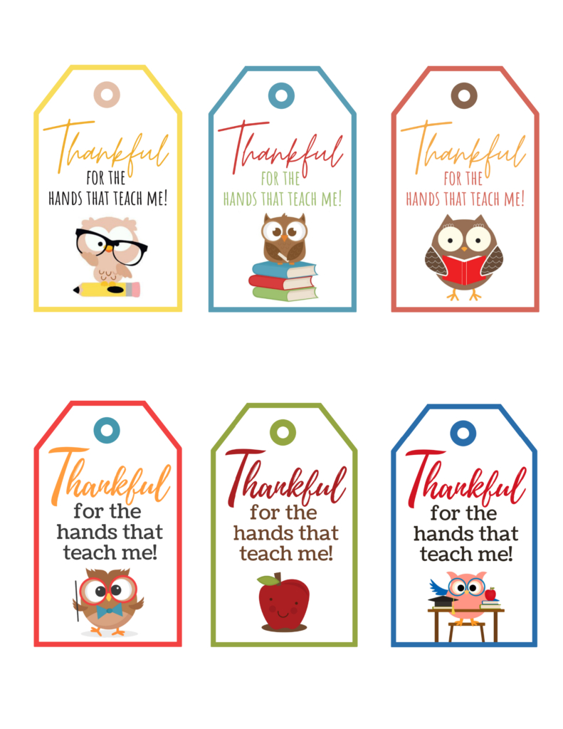 Thankful For The Hands That Teach Me Free Printable Gift Tags regarding Free Printable Printable Thank You Tags For Teachers
