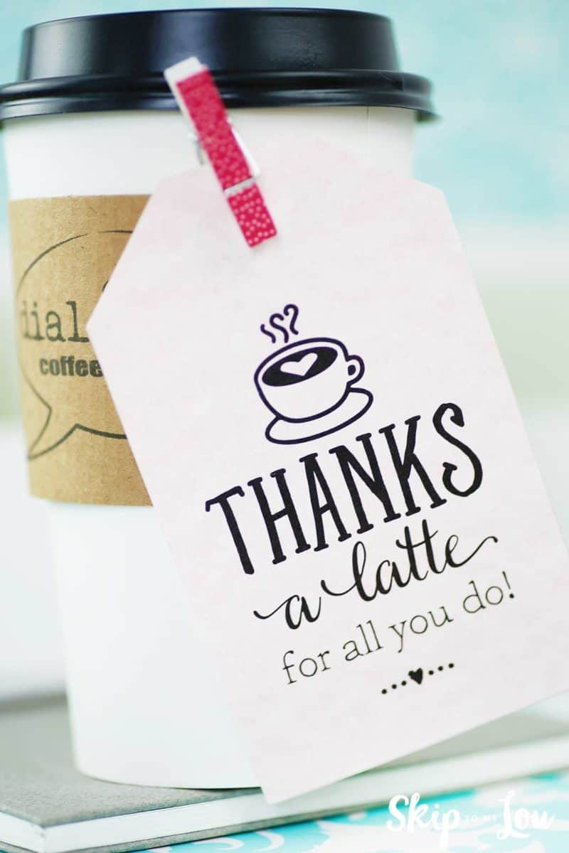 Thanks A Latte! Free Printable Gift Tags | Skip To My Lou with regard to Free Printable Coffee Gift Tags