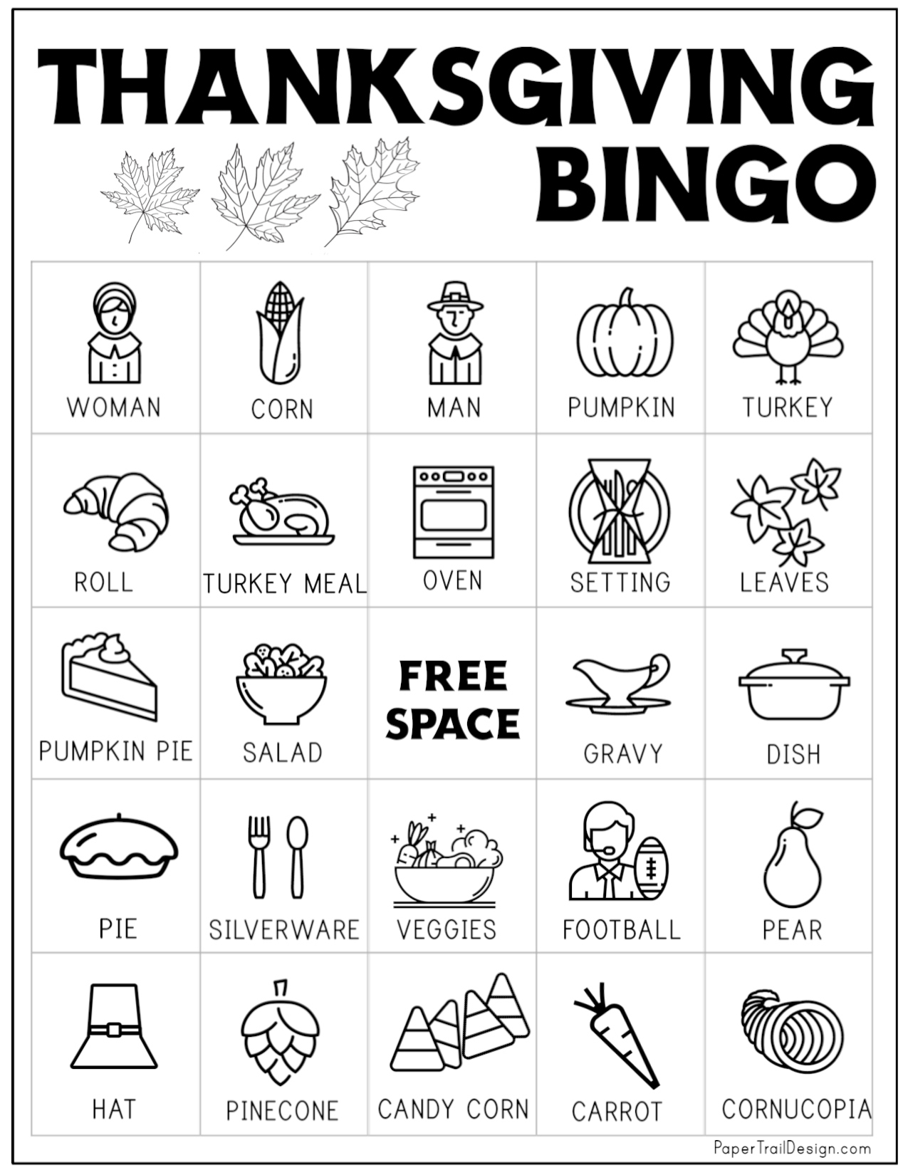 Thanksgiving Bingo Free Printable - Printable Party Favors intended for Printable Thanksgiving Bingo Cards Free