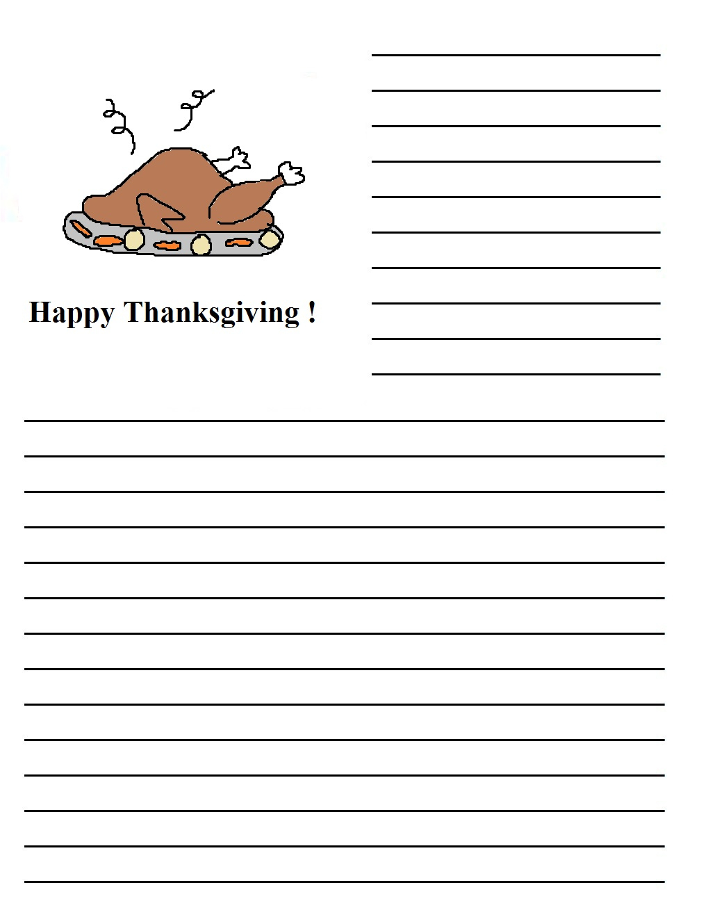 Thanksgiving Printable Writing Paper throughout Printable Thanksgiving Writing Paper