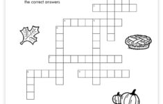 Thanksgiving Worksheets inside Free Printable Crossword Puzzles For Thanksgiving