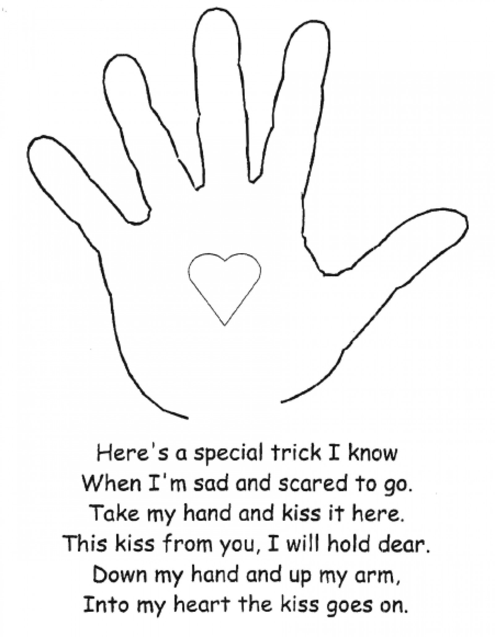 The Kissing Hand Activity | Lovetoteach pertaining to Printable Kissing Hand Poem