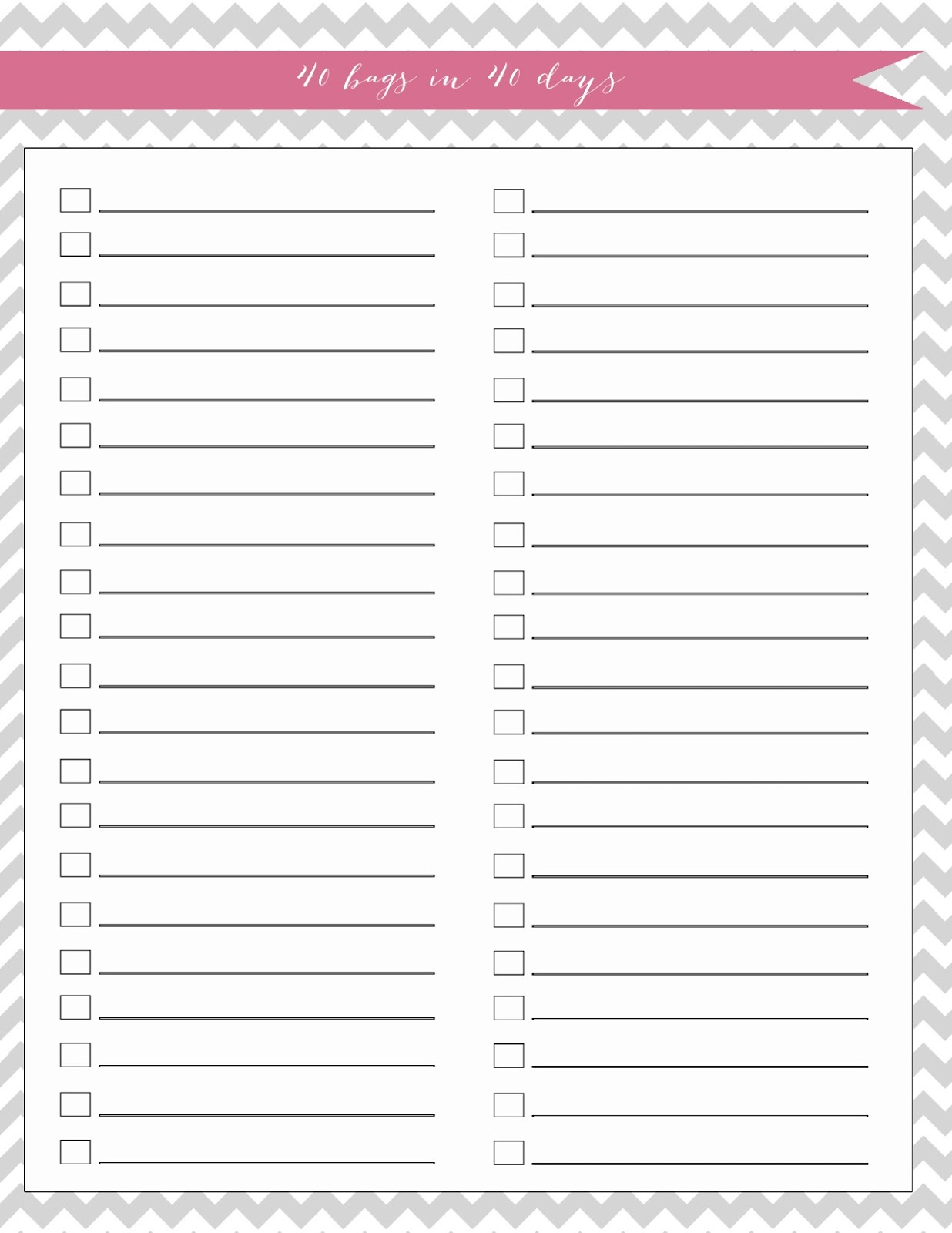 The Larson Lingo: 40 Bags In 40 Days {Free Printable} with regard to 40 Bags In 40 Days Printable