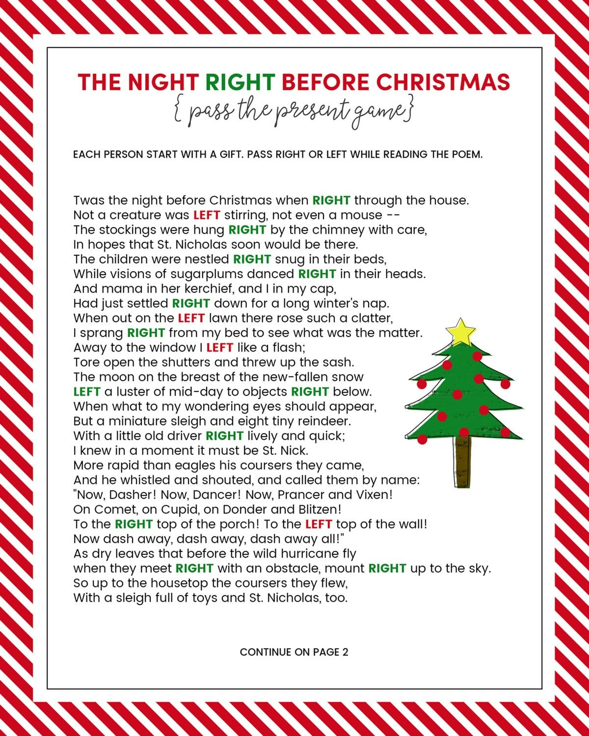 The Left Right Christmas Game {With Story + Print}| Lil&amp;#039; Luna regarding Pass the Present Game Printable