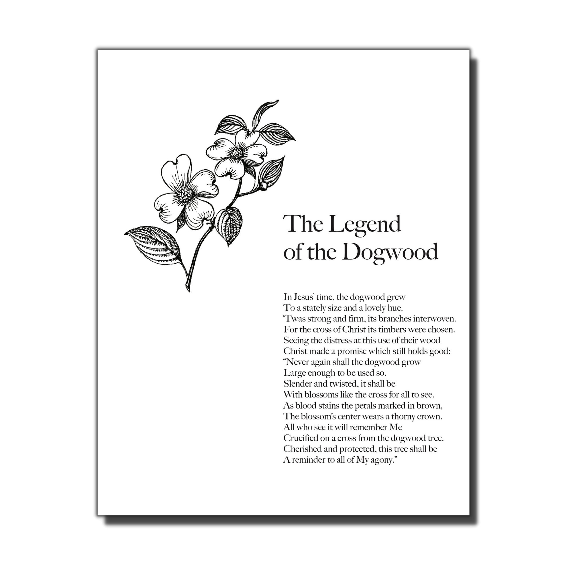 The Legend Of The Dogwood Print (Digital Download Only) - Etsy pertaining to Legend Of The Dogwood Tree Poem Printable