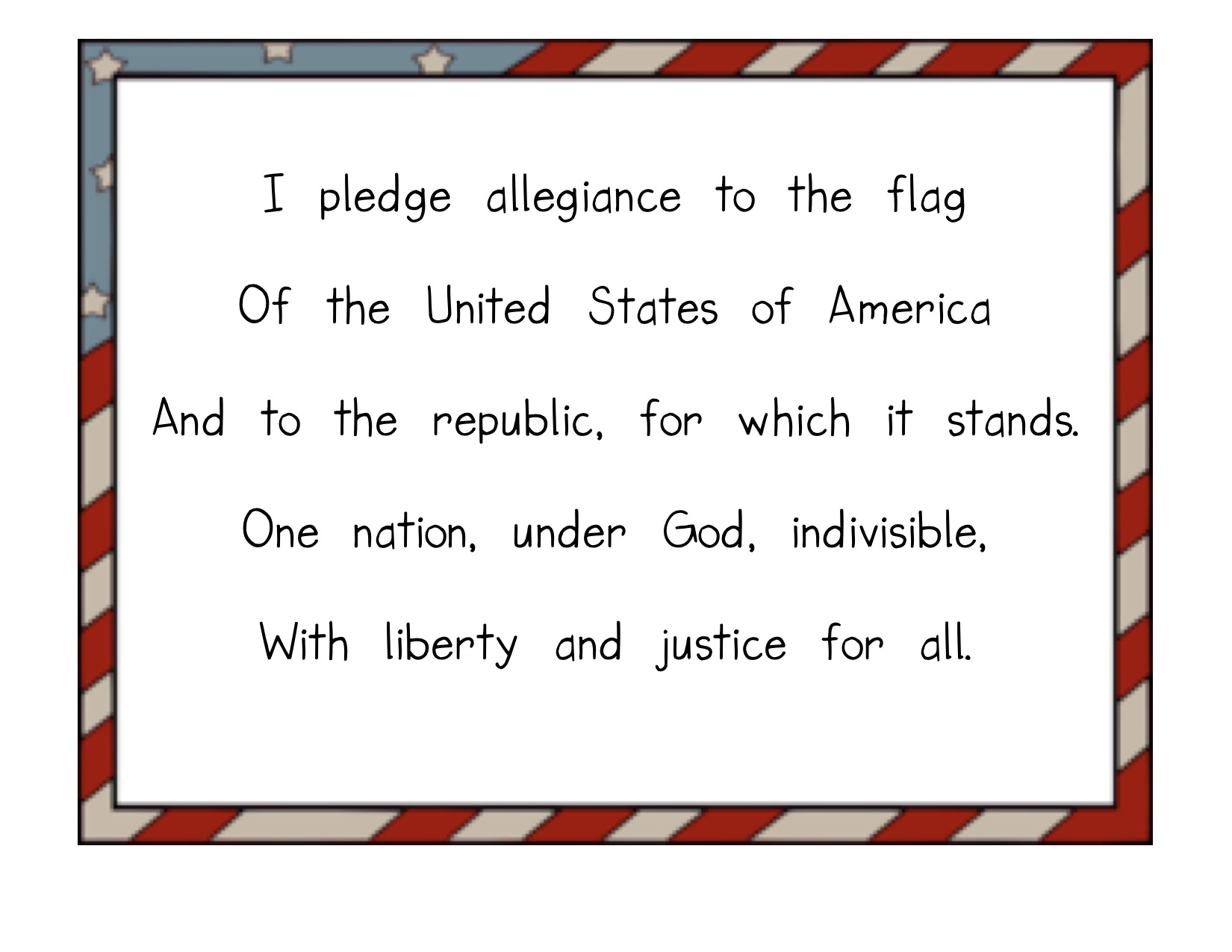 The Pledge Of Allegiance | Kindergarten Nana for Free Printable Pledge Of Allegiance