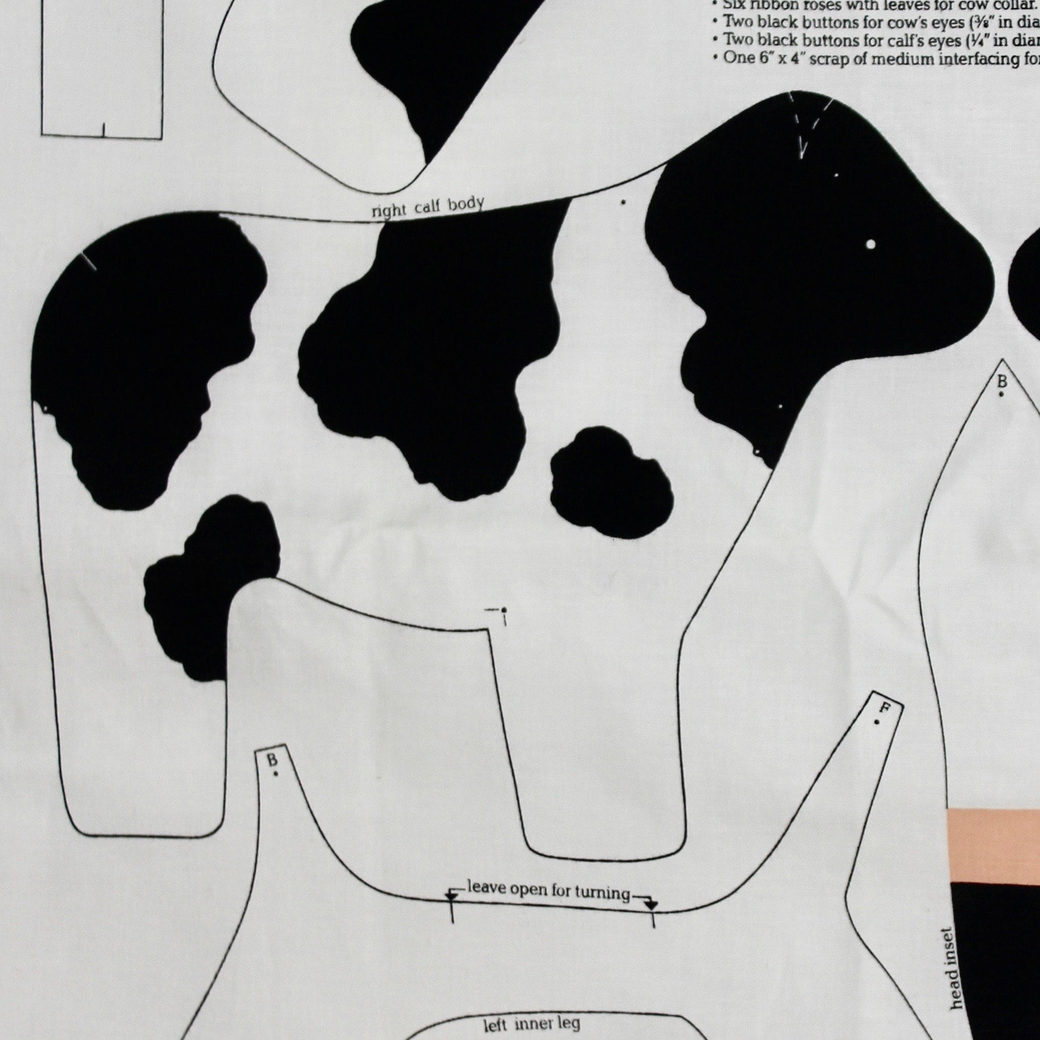 Till The Cows Come Home Sewing Printed Panel Sold Sculpture in Printable Cow Sewing Pattern