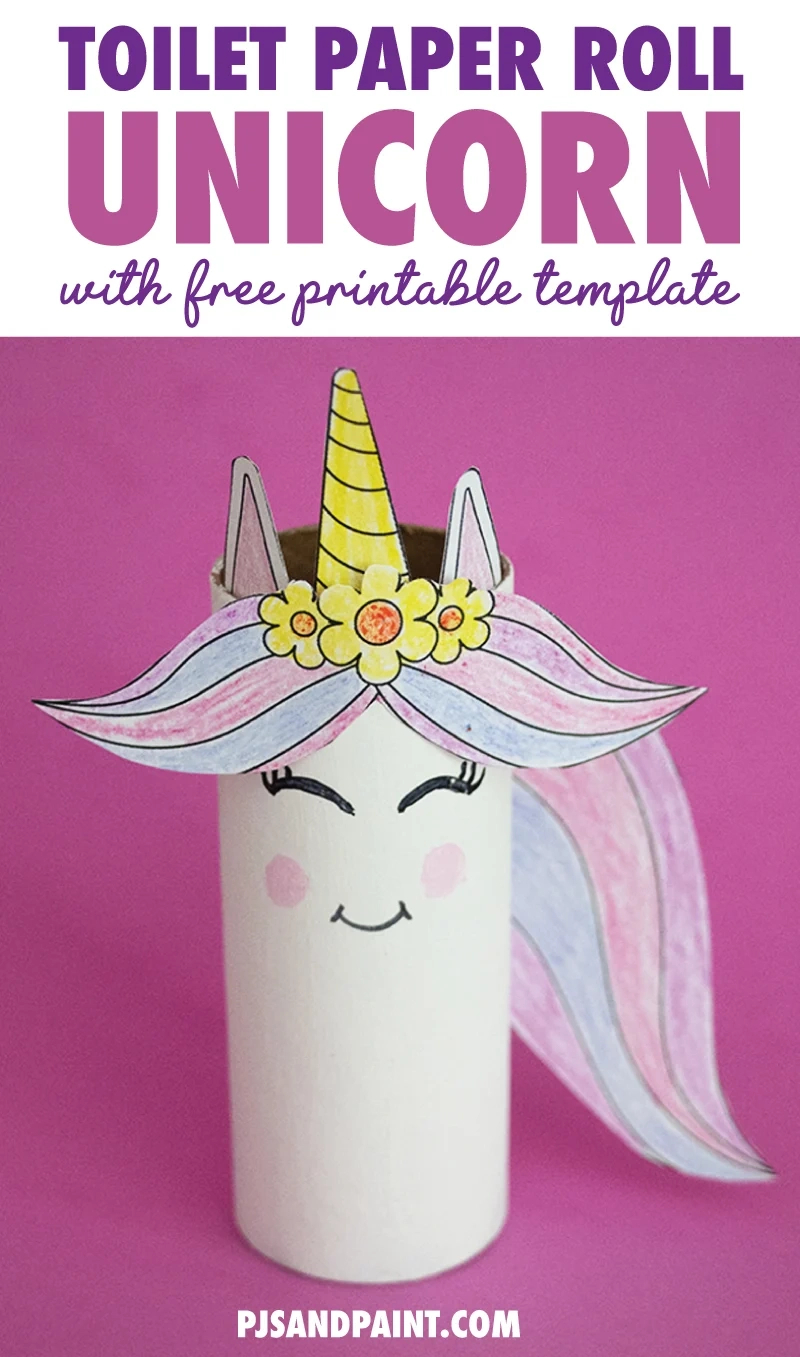 Toilet Paper Roll Unicorn Craft - With Free Printable Template inside Free Printable Toilet Paper Roll Crafts