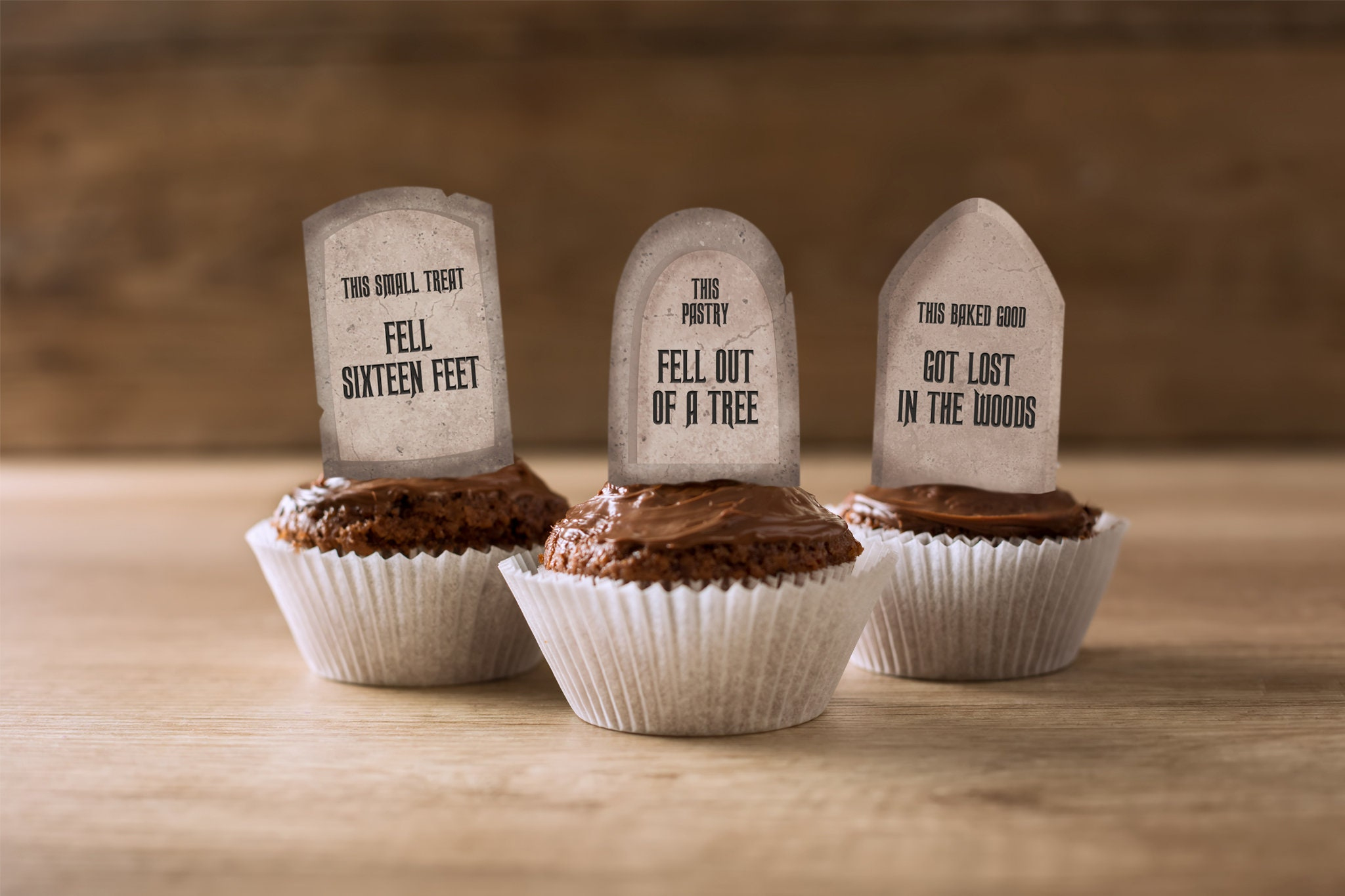 Tombstone Cupcake Toppers (Printable) | Halloween Gravestones - Etsy in Printable Tombstone Cupcake Toppers