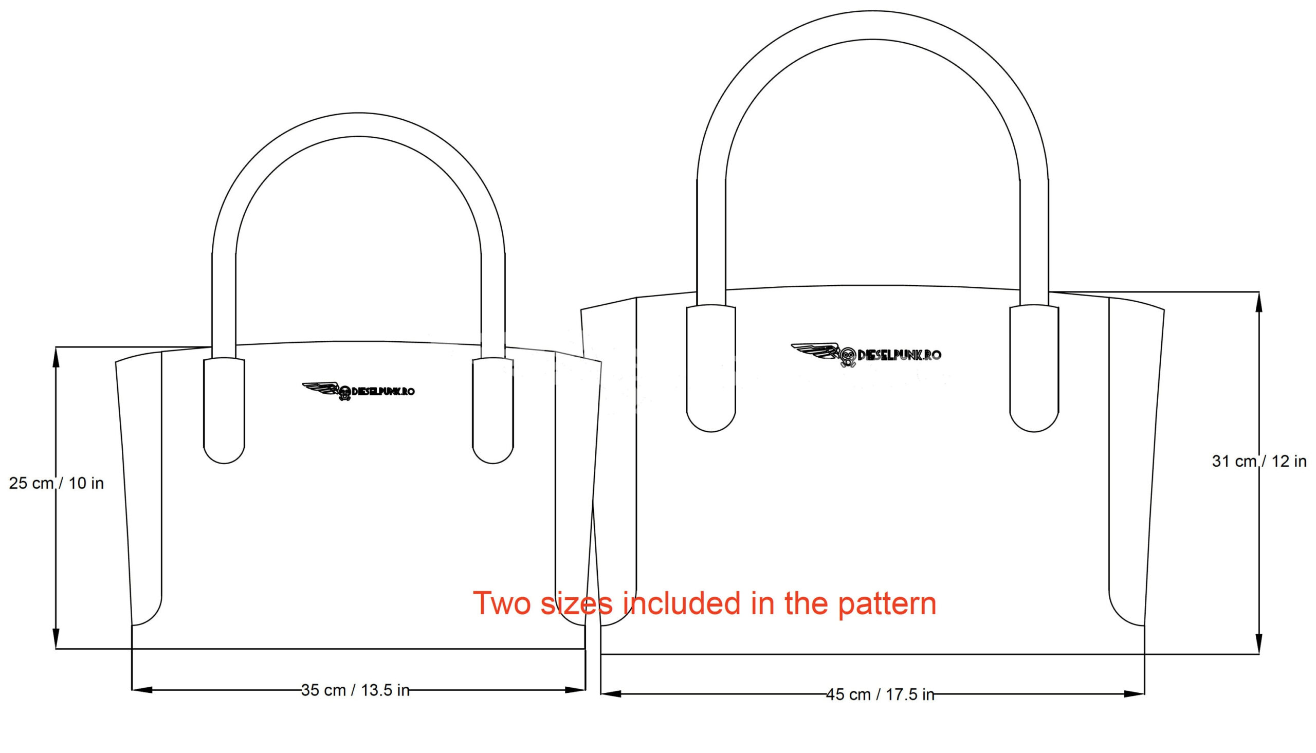 Tote Bag Pattern - Leather Diy - Pdf Download - Leather Bag in Printable Leather Bag Pattern Free