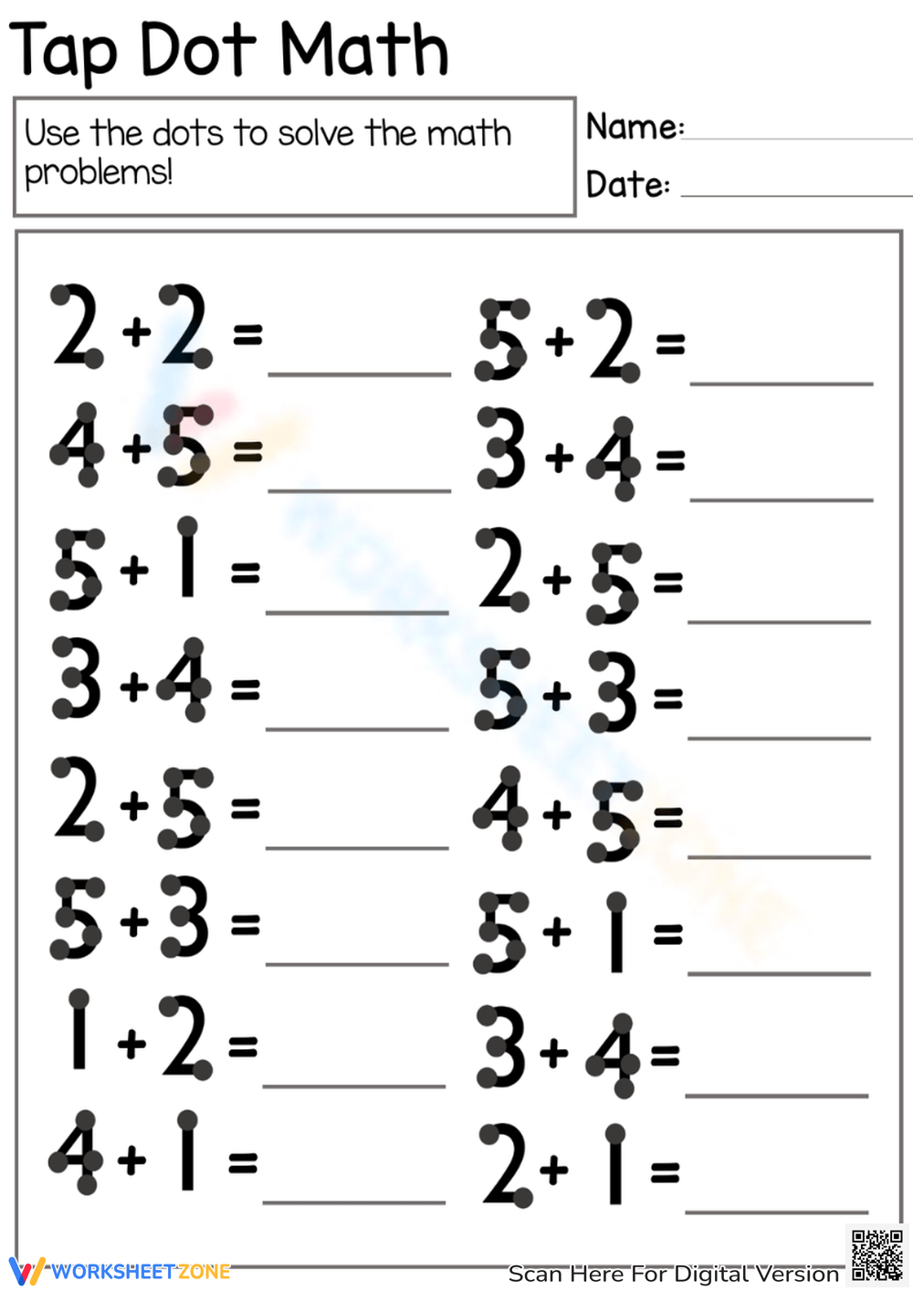 Touch Math Worksheets regarding Touchpoint Math Printables Free