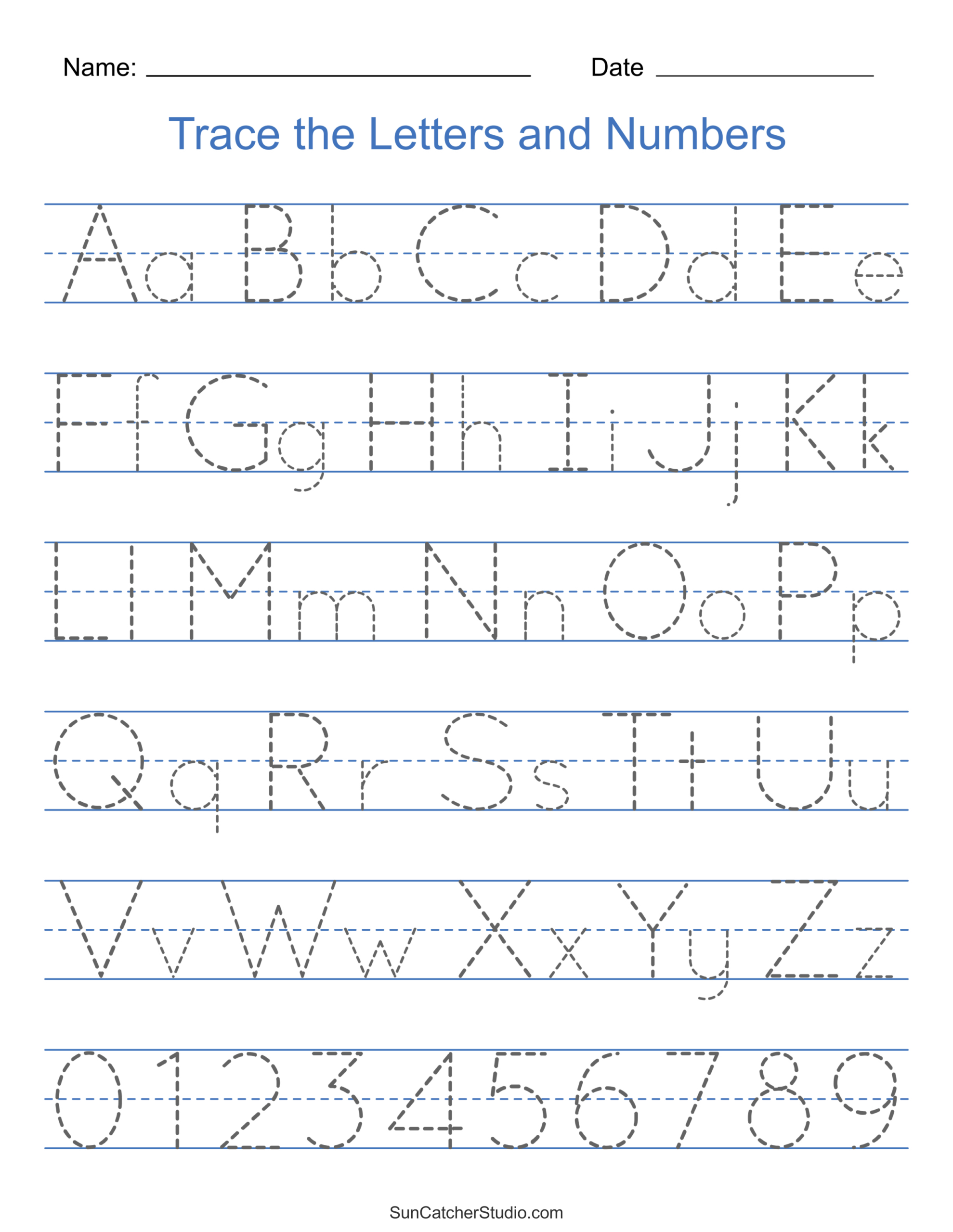 Tracing Alphabet Letters (Printable Handwriting Worksheets) – Free for Free Printable Letter I Tracing Worksheets