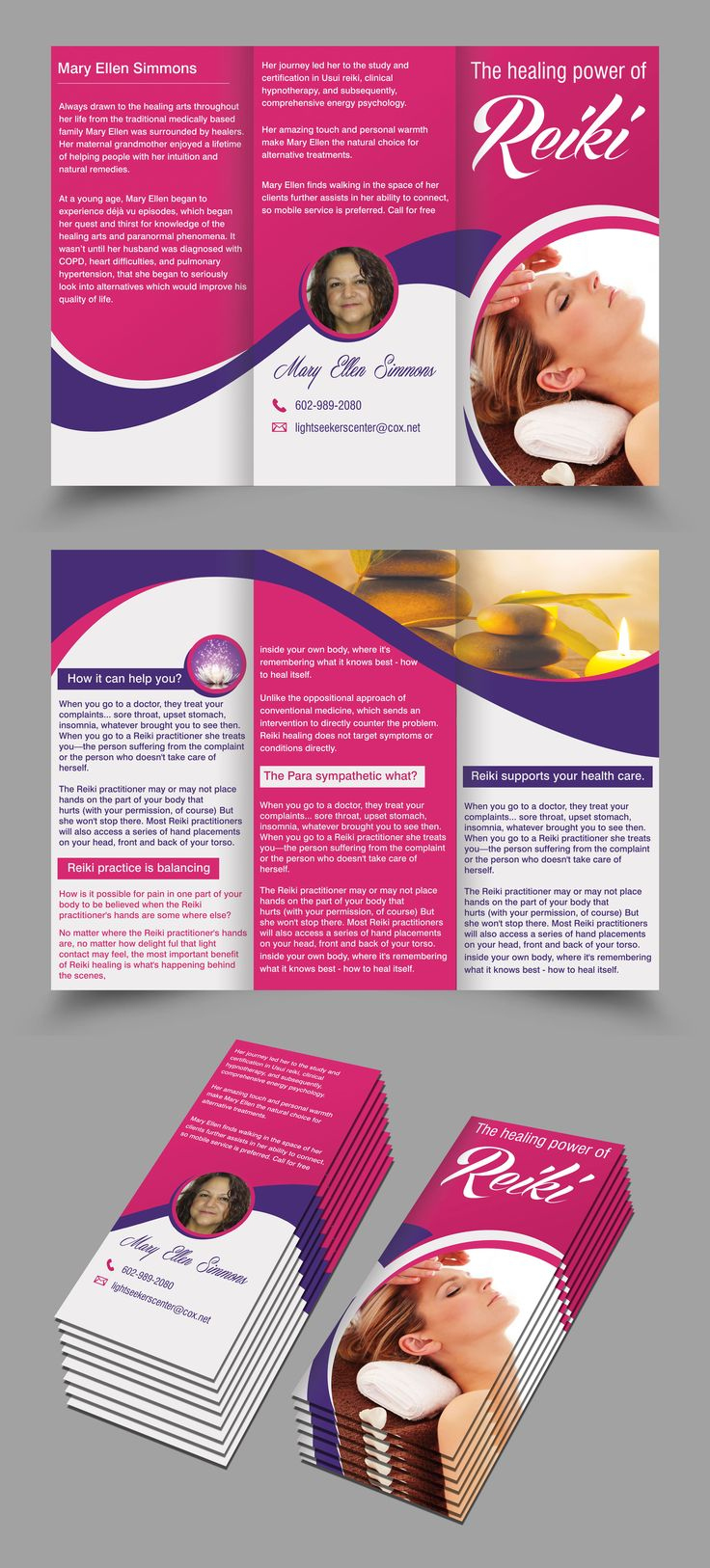 Tri Fold Brochure Design On Reiki inside Free Printable Reiki Brochures