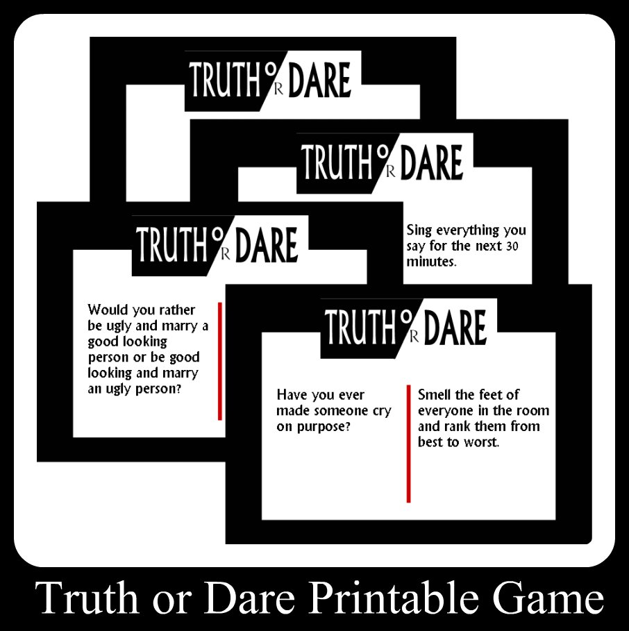 Truth Or Dare Printable Game Cards with regard to Printable Truth Or Dare Cards For Adults
