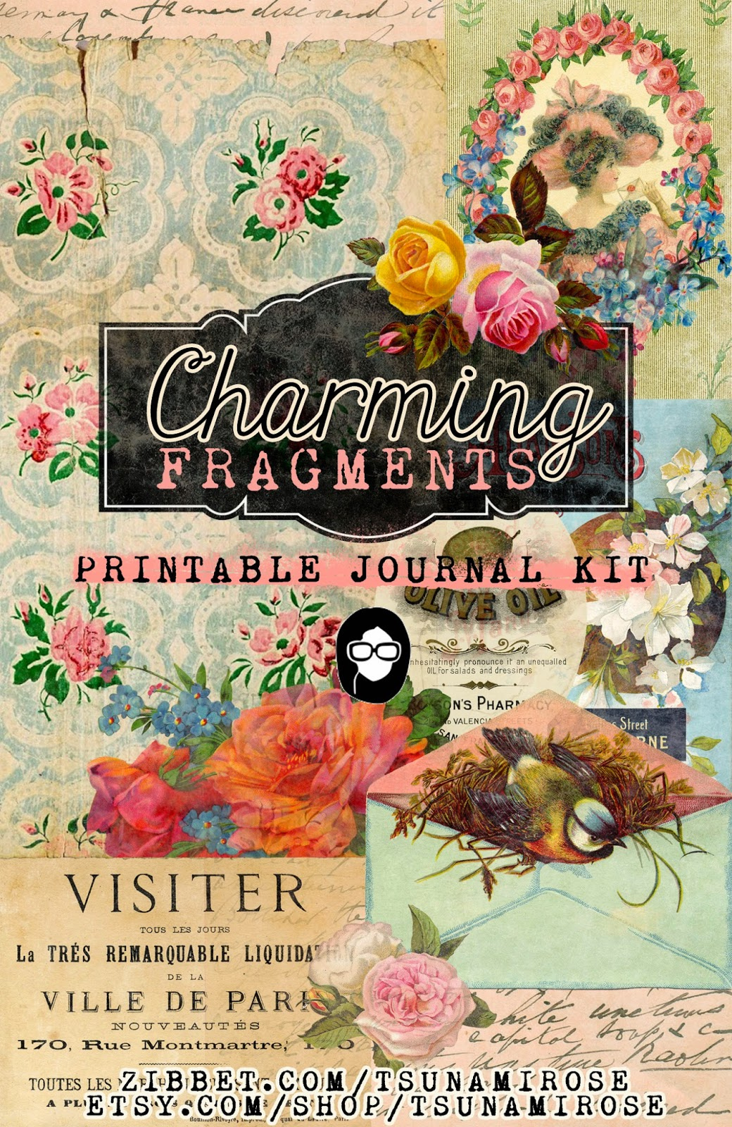 Tsunami Rose Designs: &amp;quot;Charming Fragments&amp;quot; Printable Journal Kit regarding Tsunami Rose Free Printables