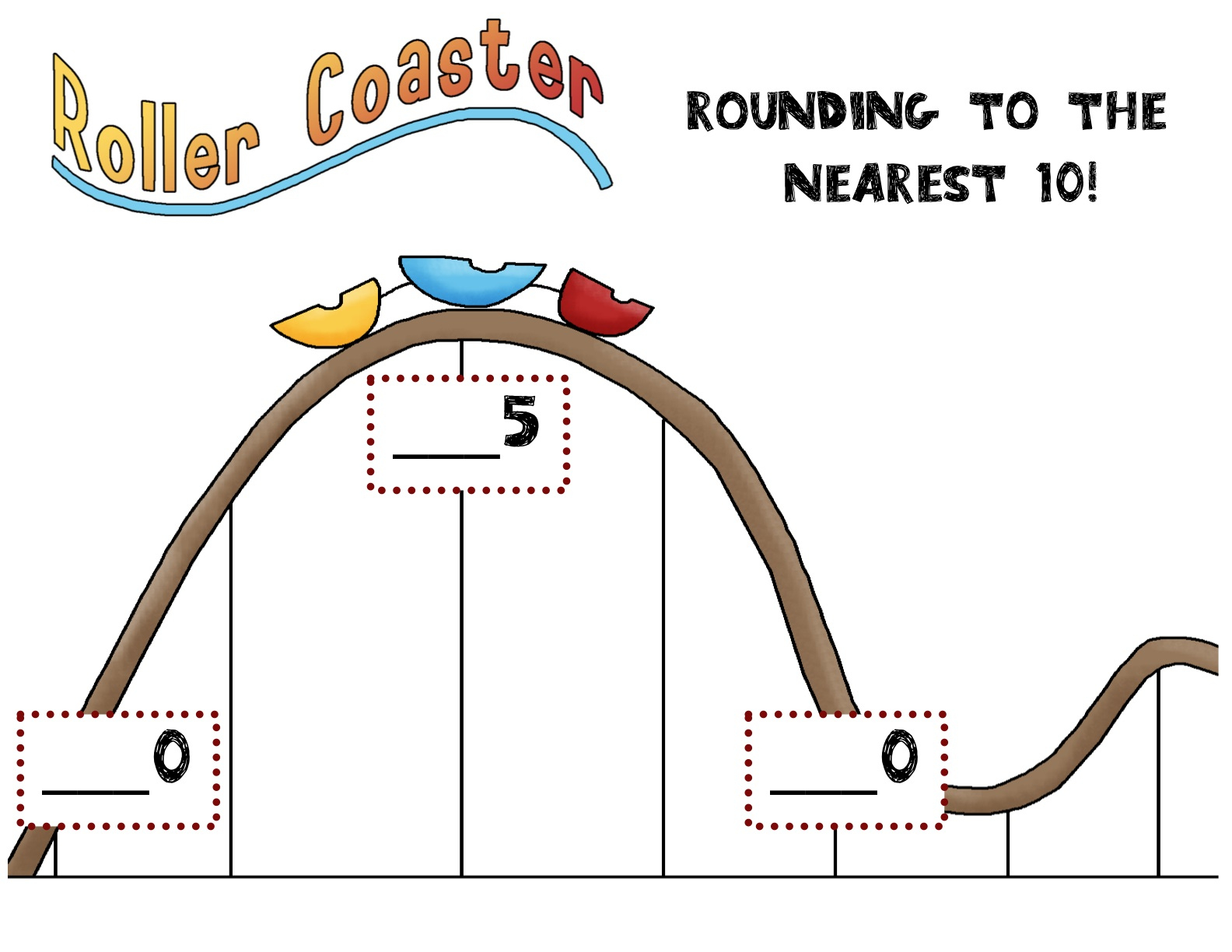 Two Can Do It: Rounding To The Nearest 10 in Rounding Roller Coaster Printable