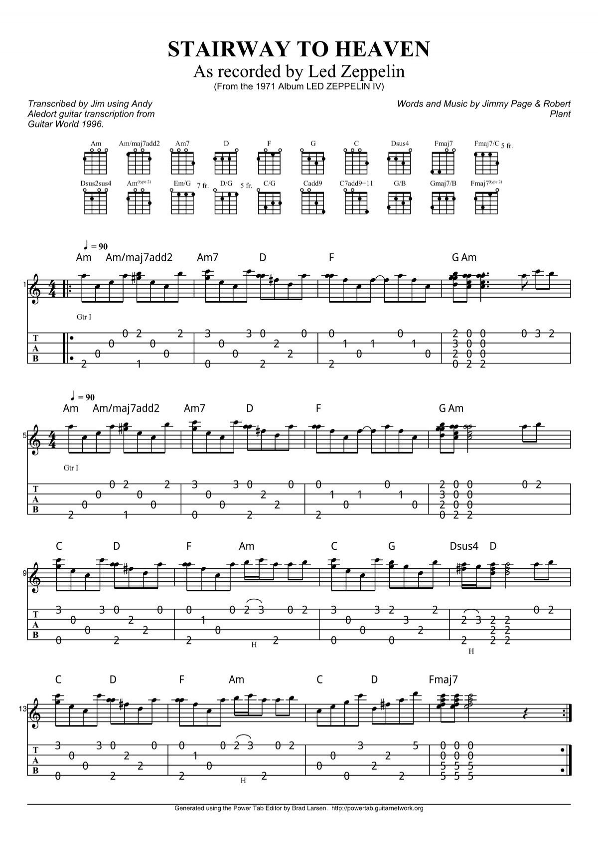Uke_Tab_Files/Stairway To Heaven Lead, Chords.pdf throughout Stairway To Heaven Guitar Tab Printable Free