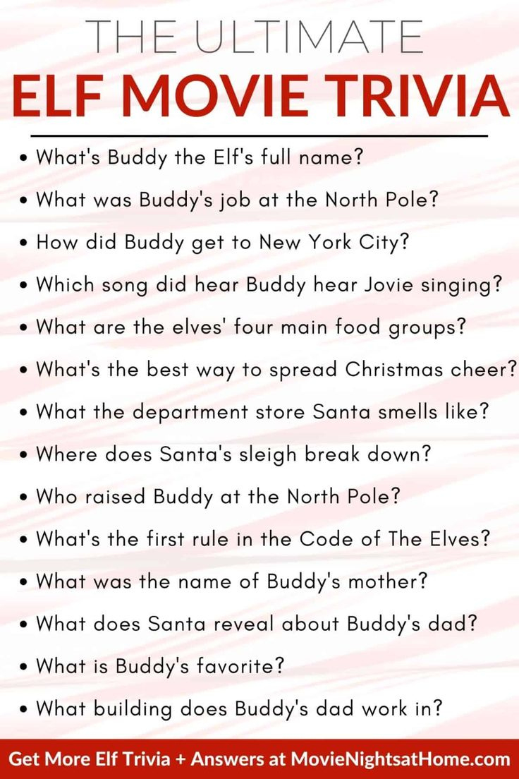 Ultimate Elf Movie Trivia Questions And Answers in Elf Movie Trivia Questions Printable