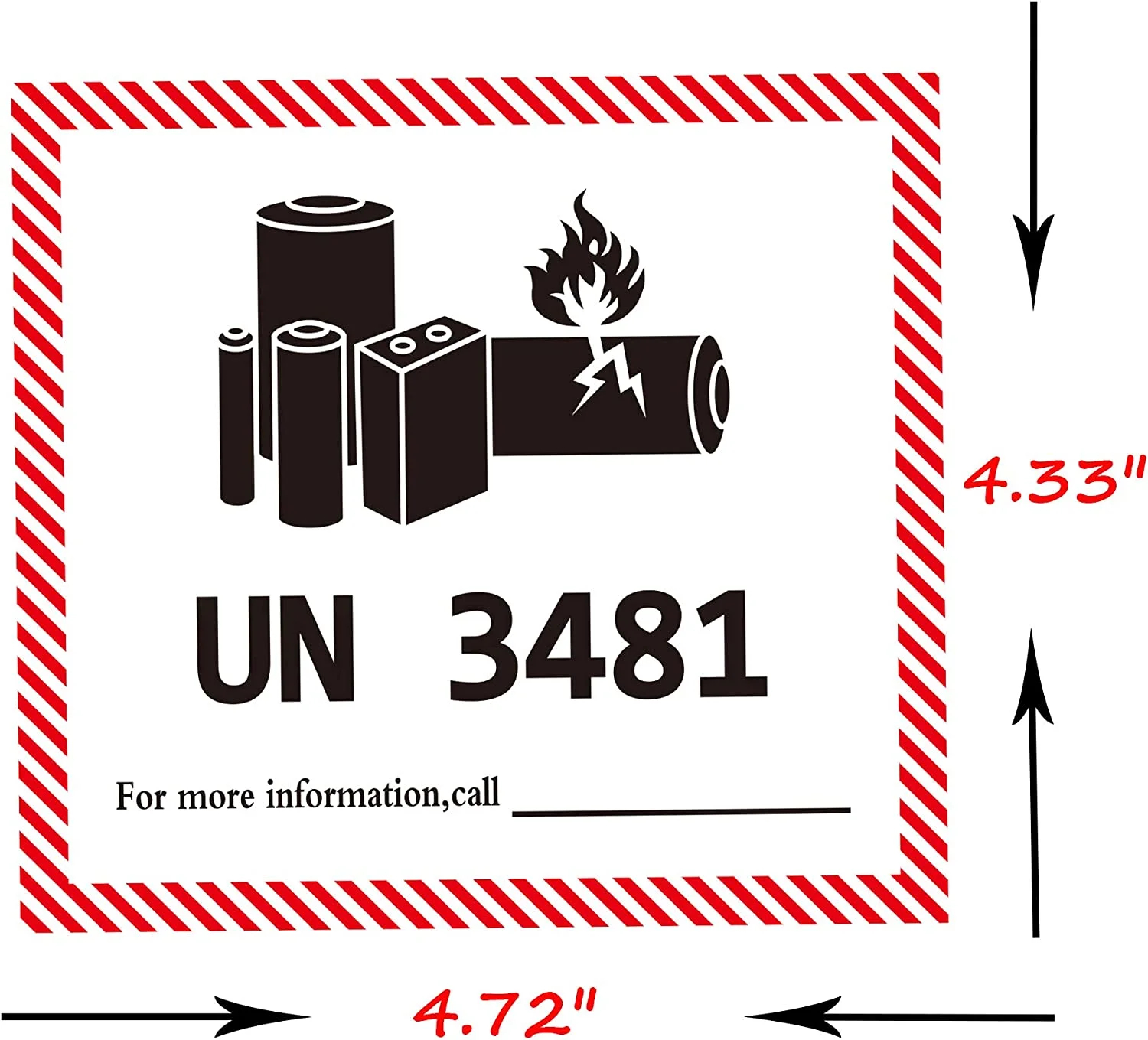 Un3481 Label 100 Un3481 Lithium Battery Warning Labels - 4.7&amp;quot; X pertaining to Free Printable Un3481 Label