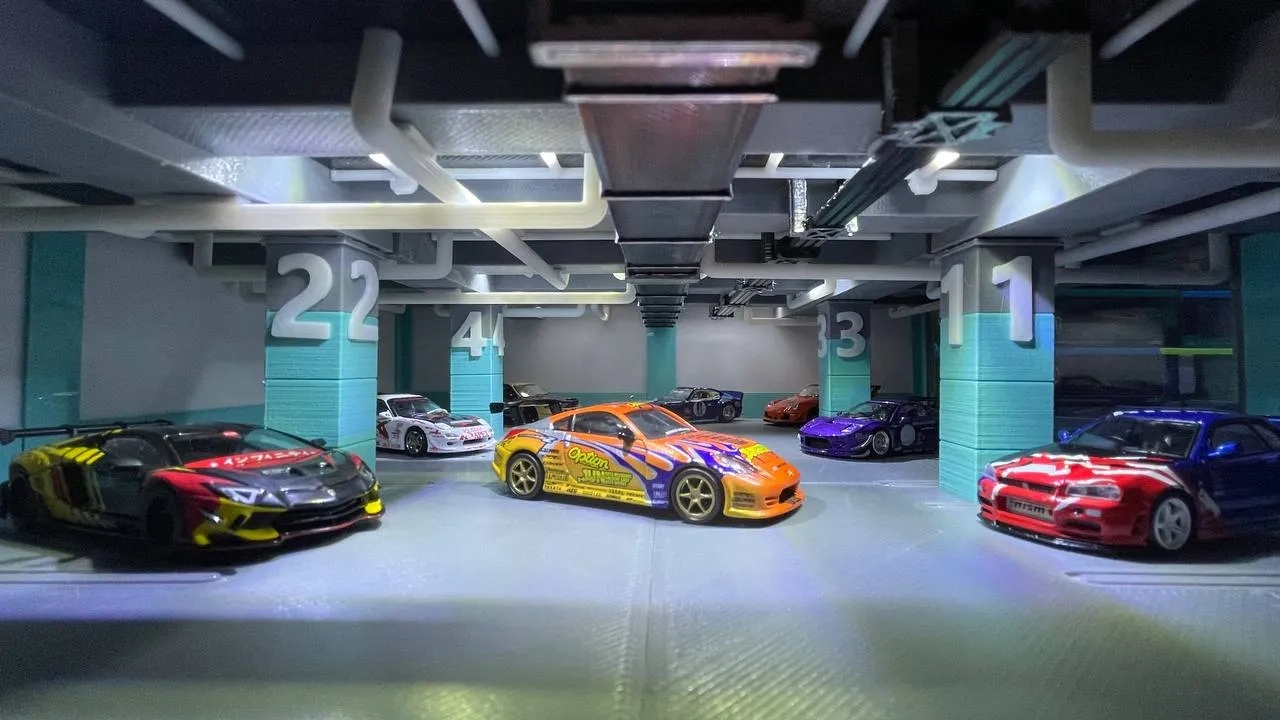 Underground Car Park Diorama For 1/64 Scaled Cars (Somewhat inside Free Printable Printable Parking Lot Diorama