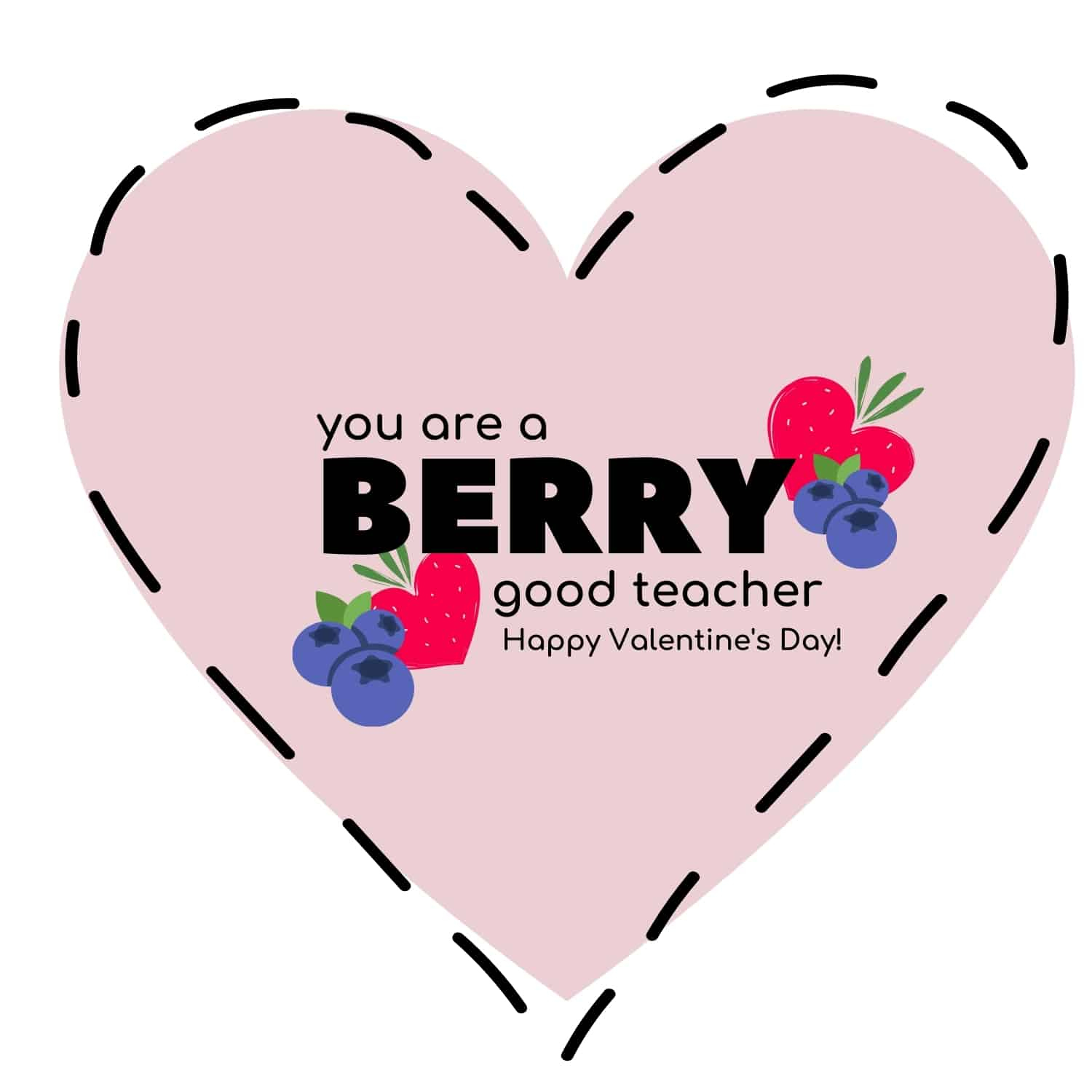 Valentine Card For Teacher (Berry Cute) ⋆ Easy Last Minute Gift intended for Free Printable Valentine&amp;amp;#039;s Cards For Teachers