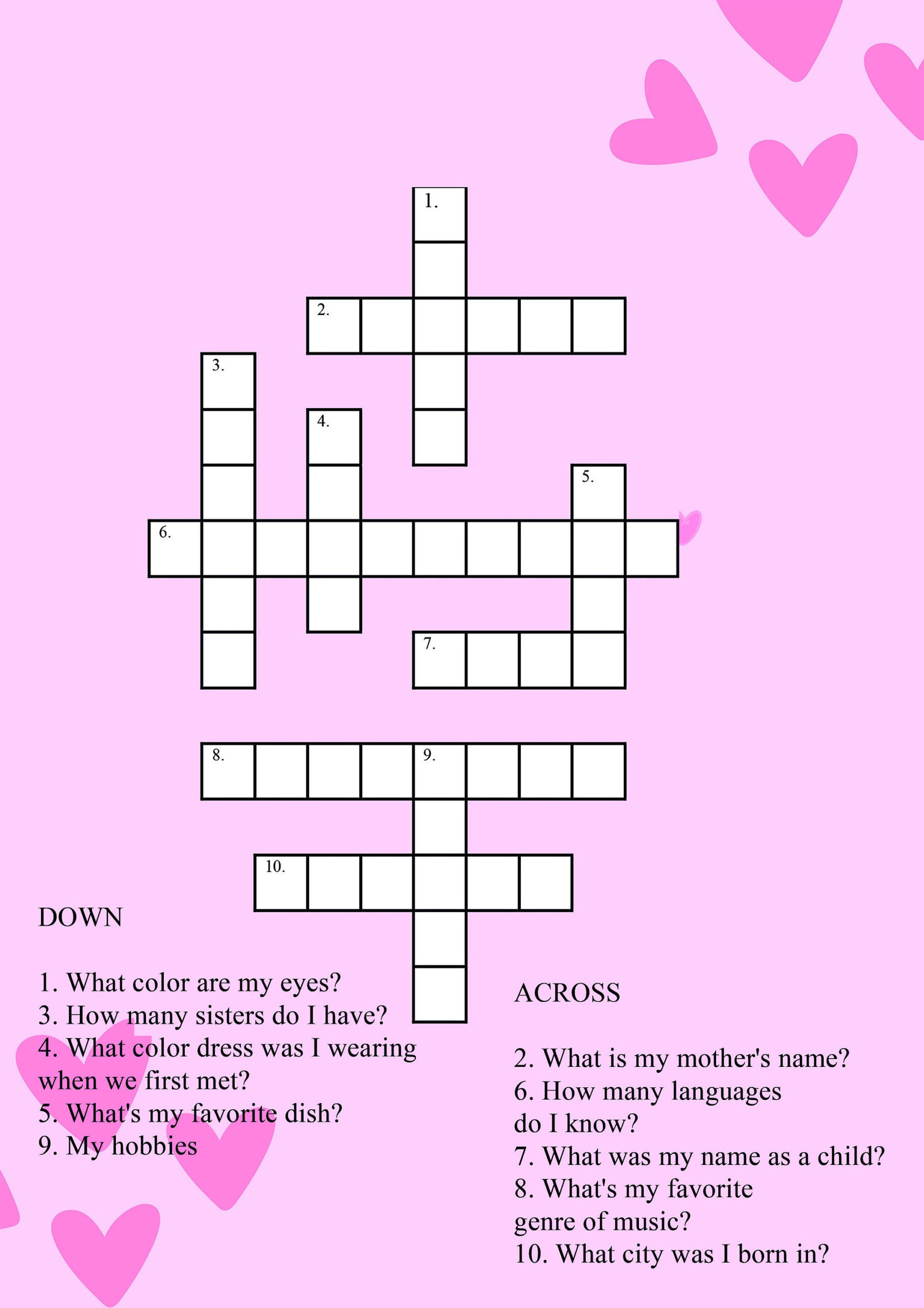 Valentine Crossword Puzzle, Printable Crossword Puzzle For inside Valentine&amp;amp;#039;s Day Crossword Puzzles Printable