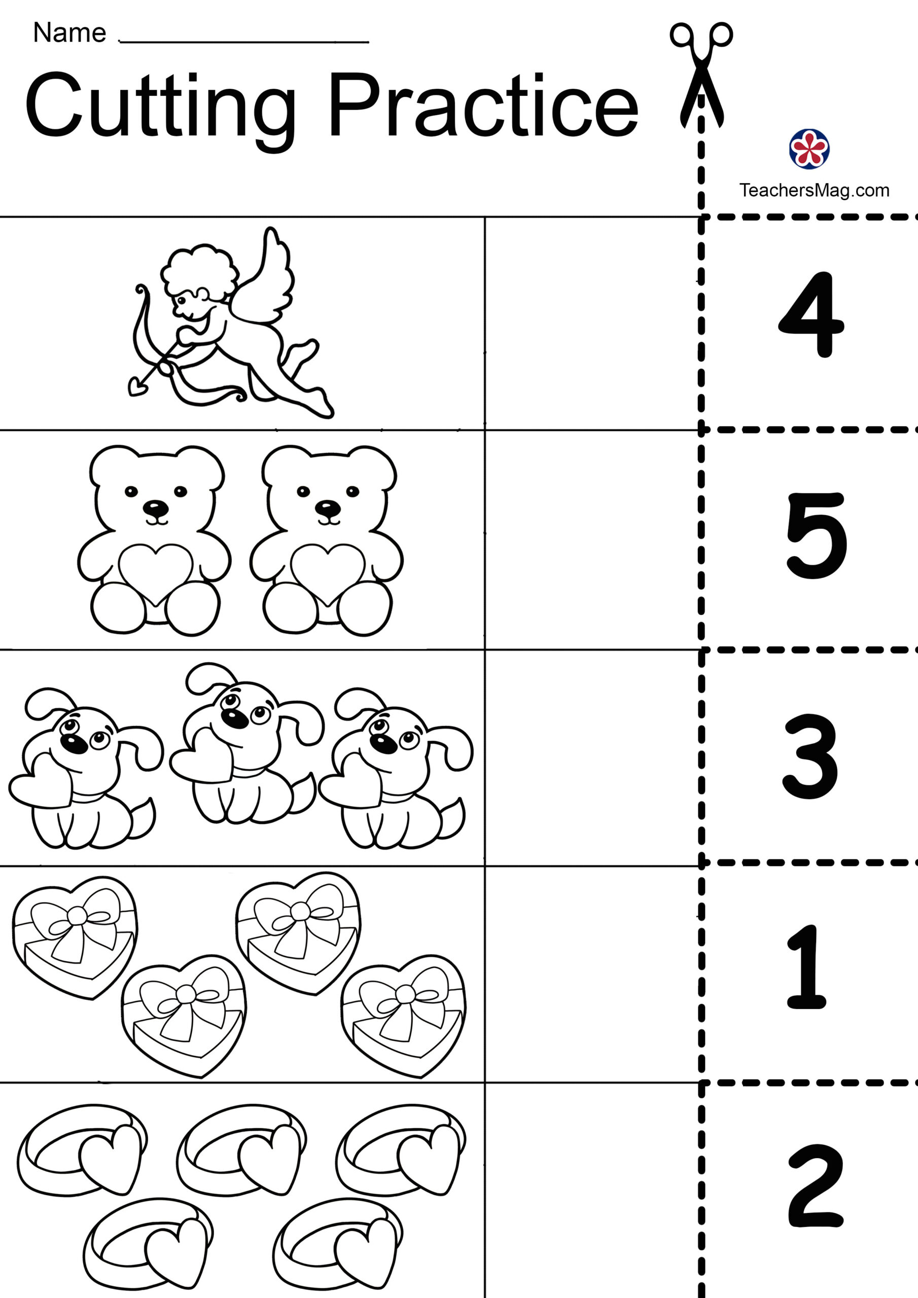 Valentine&amp;#039;S Day Free Worksheets For Preschool. Teachersmag inside Printable Worksheets For Preschoolers