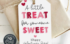 Valentine'S Day Gift Tag Template, Printable A Little Treat For inside A Little Treat For Someone Sweet Free Printable
