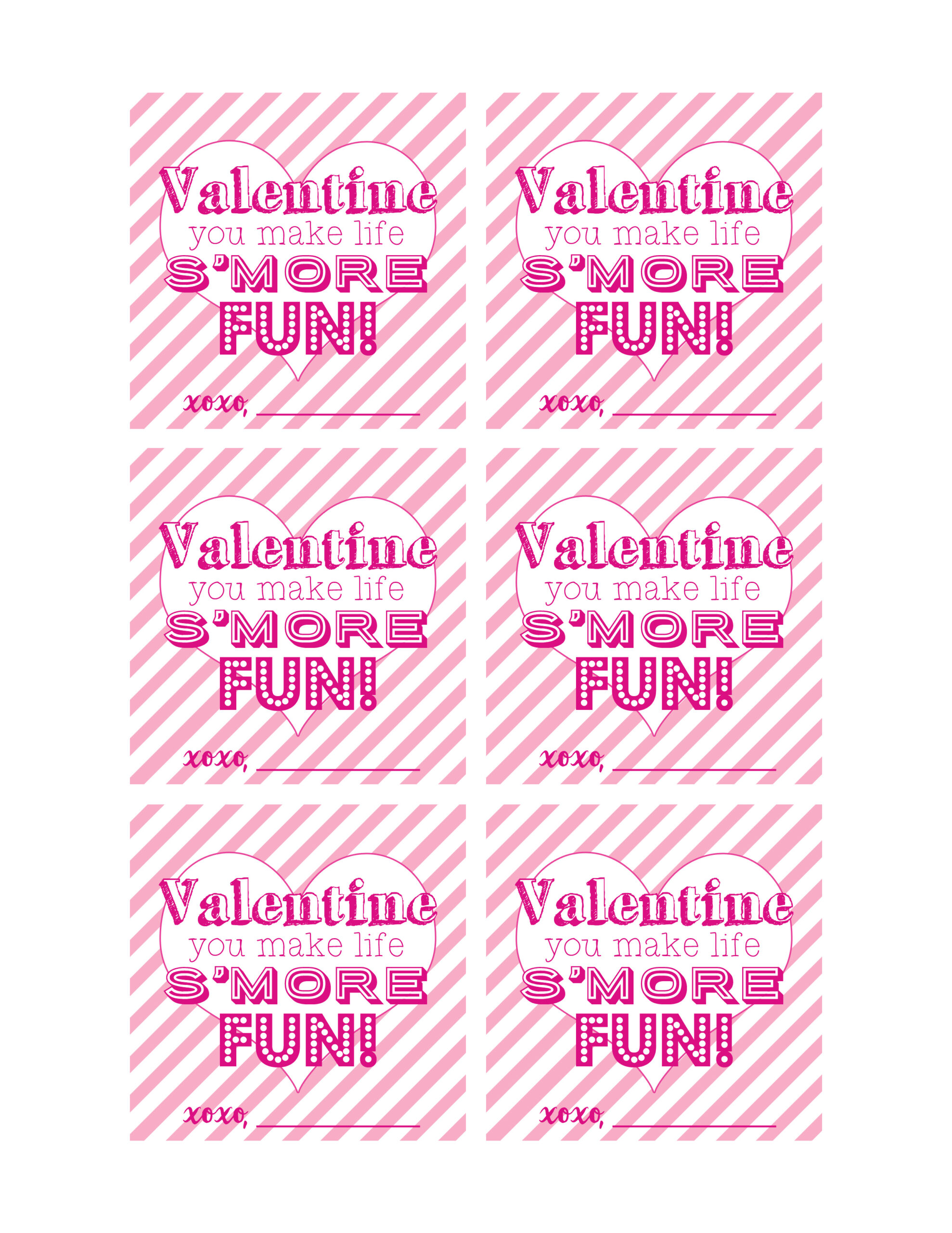Valentine&amp;#039;S Day S&amp;#039;Mores with S Mores Valentines Free Printable