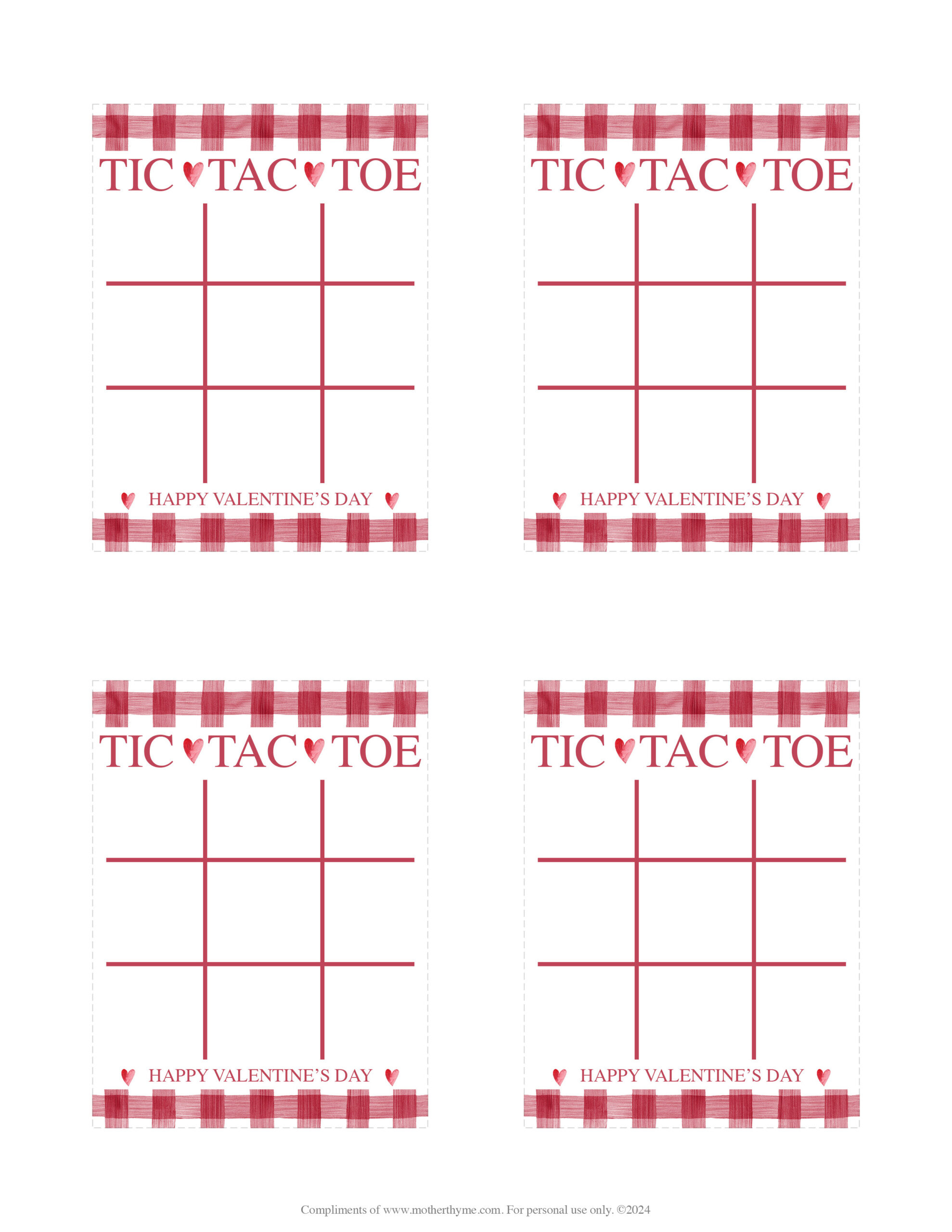 Valentine&amp;#039;S Day Tic Tac Toe – Free Printable - Mother Thyme throughout Free Printable Valentine&amp;#039;S Day Tic Tac Toe