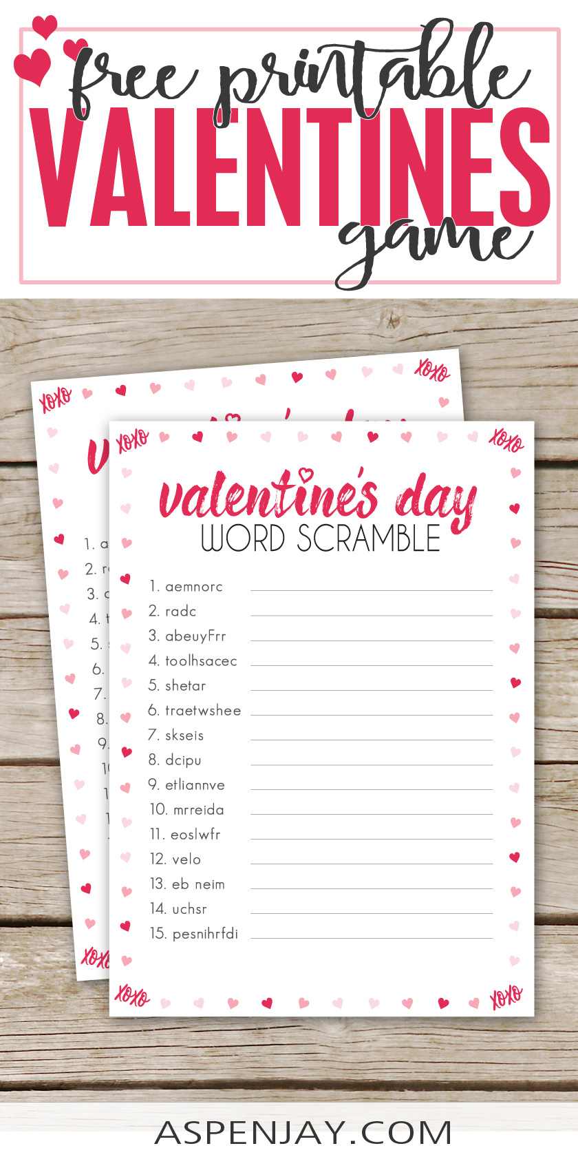 Valentine&amp;#039;S Day Word Scramble – Free Printable Game You&amp;#039;Ll Love with regard to Free Printable Valentines Games