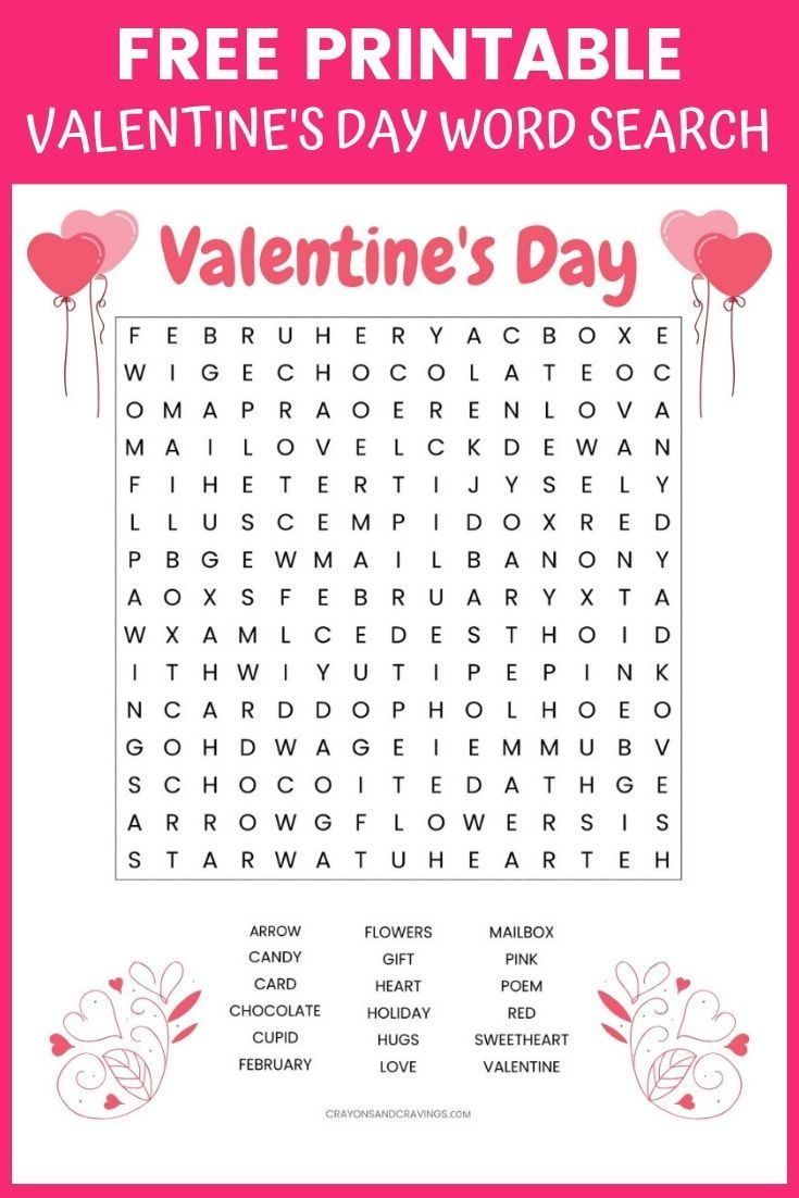 Valentine&amp;#039;S Day Word Search in Valentine Word Search Free Printable