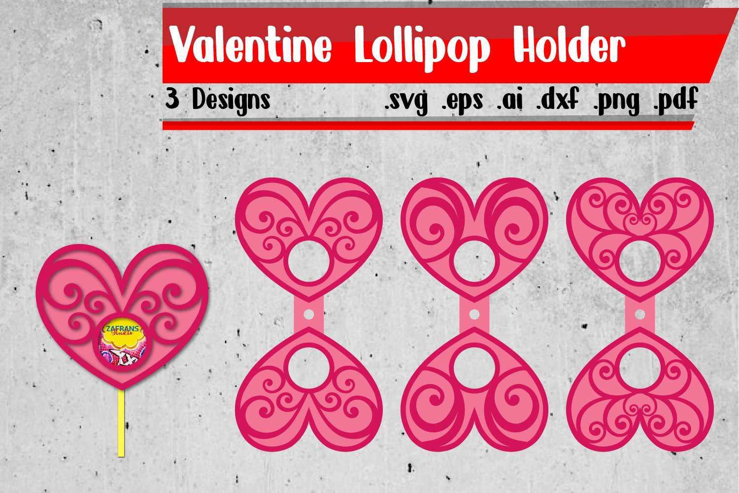 Valentines Lollipop Holders | Heart Valentines Lollipop with Printable Valentine Lollipop Holder