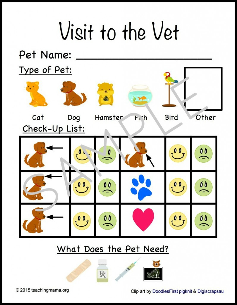 Vet Clinic Dramatic Play Activity pertaining to Dramatic Play Vet Clinic Free Printables