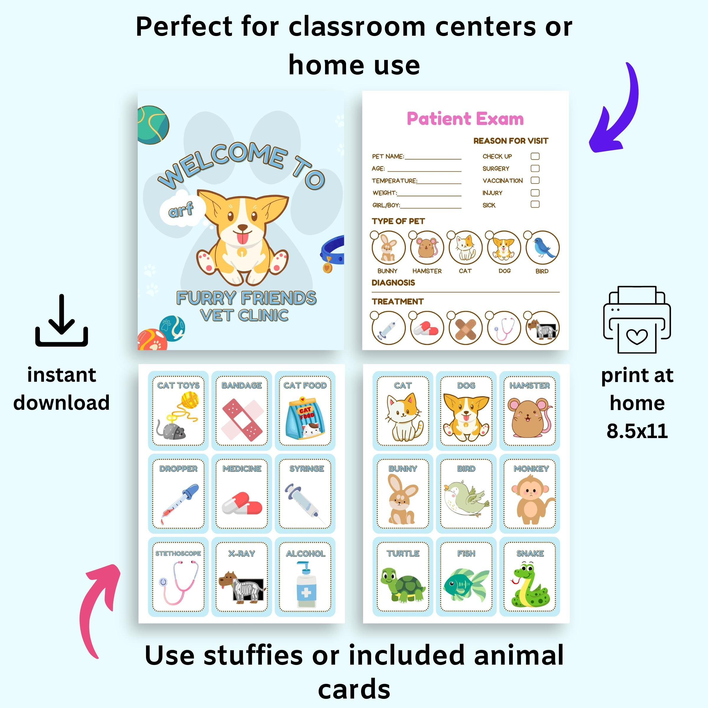Vet Clinic Dramatic Play Free Printables - The Artisan Life within Vet Role Play Free Printables