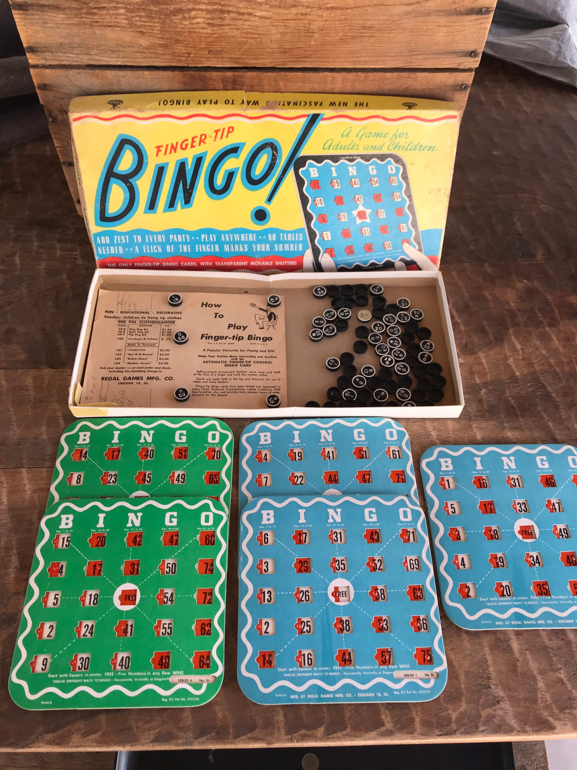 Vintage 1950S Finger Tip Bingo Gameregal Manufacturing Co - Etsy inside Finger Tip Bingo Cards