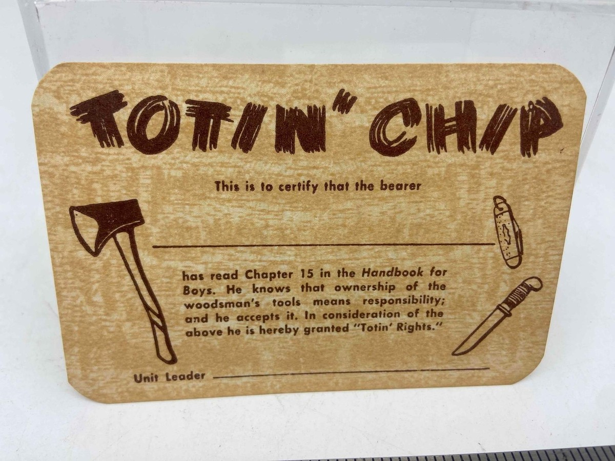 Vintage Bsa Boy Cub Scouts Totin Chip Pocket Reference Card Cat pertaining to Printable Totin Chip Card
