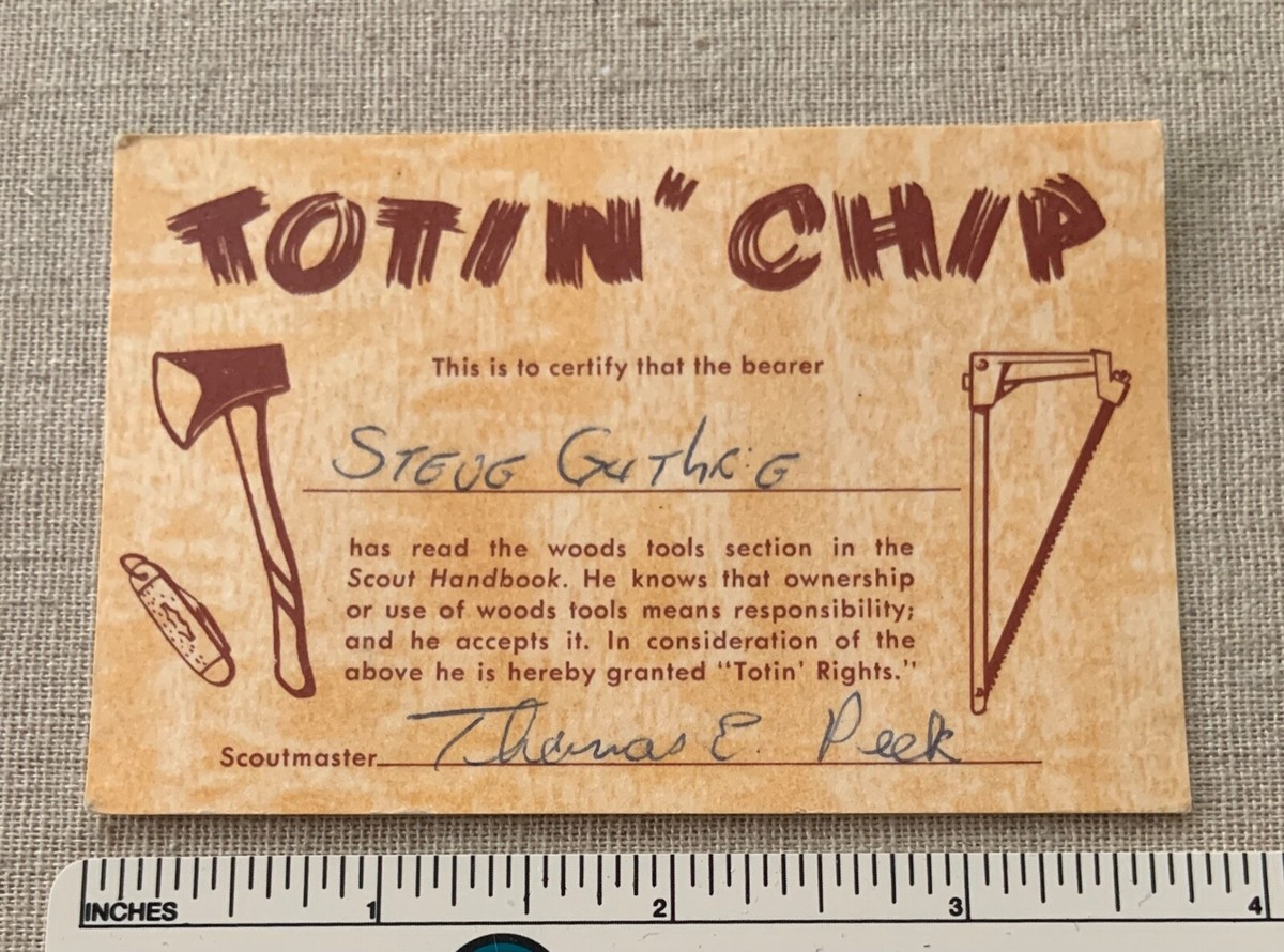 Vintage Totin&amp;#039; Chip Boy Scout Woodsman&amp;#039;S Code Pocket Card Bsa regarding Printable Totin Chip Card