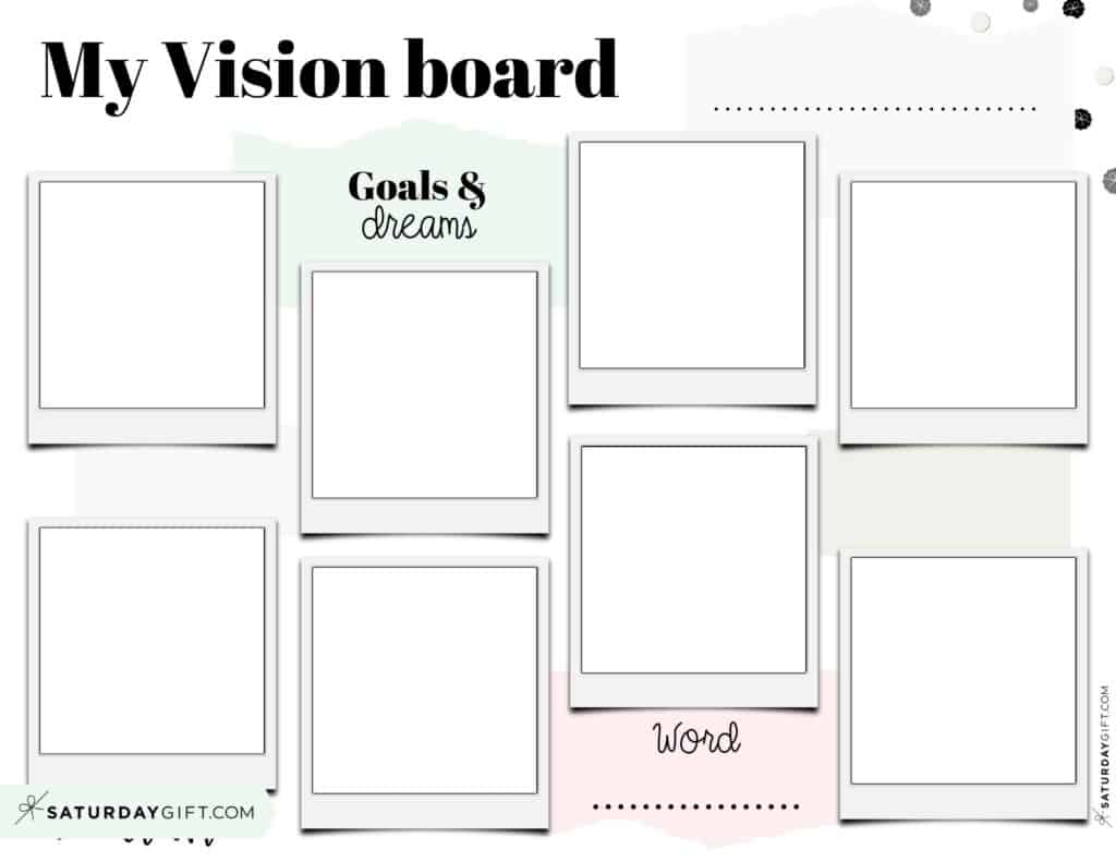 Vision Board Template - 27 Cute (&amp;amp;Free) Dream Board Printables with regard to Free Printable Weight Loss Vision Board Printables
