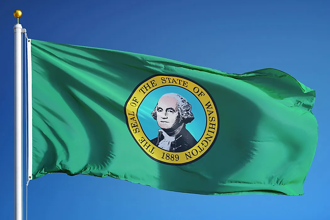 Washington State Flag - Worldatlas intended for Printable Washington State Flag
